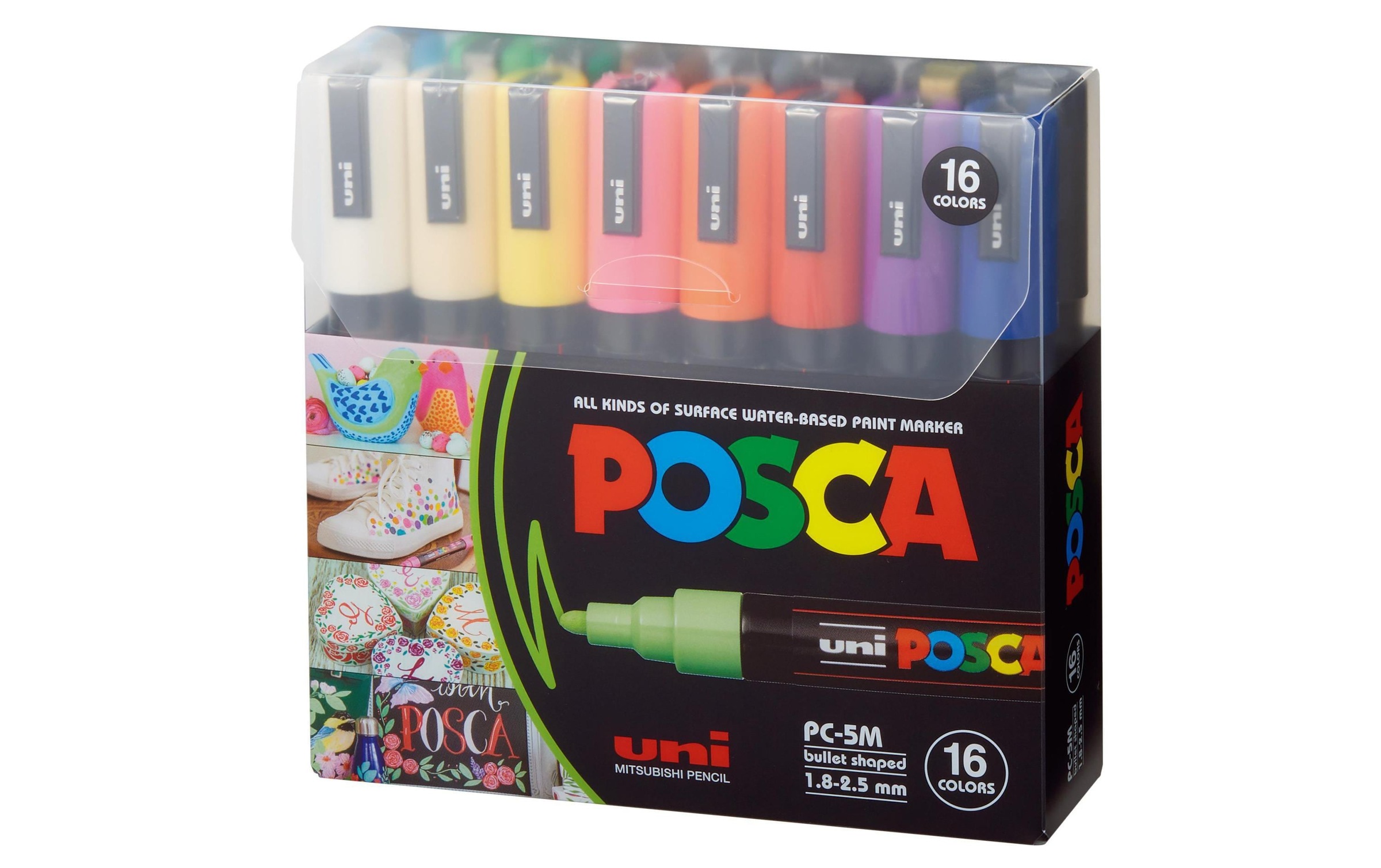Permanentmarker »Uni POSCA 16 Stück«, (16 tlg.)