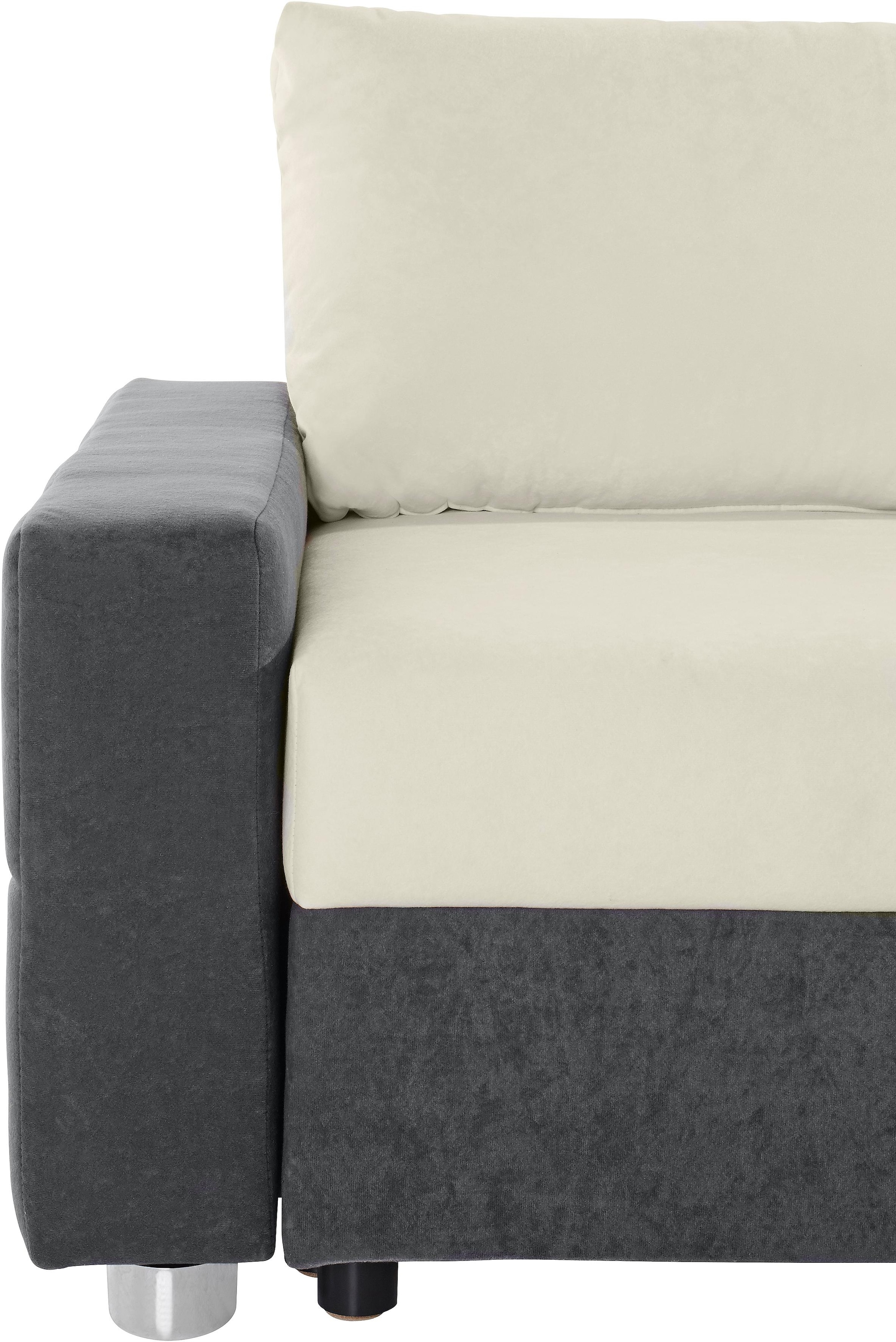 COLLECTION AB Ecksofa »Parma L-Form« mit Bettfunktion und Federkern