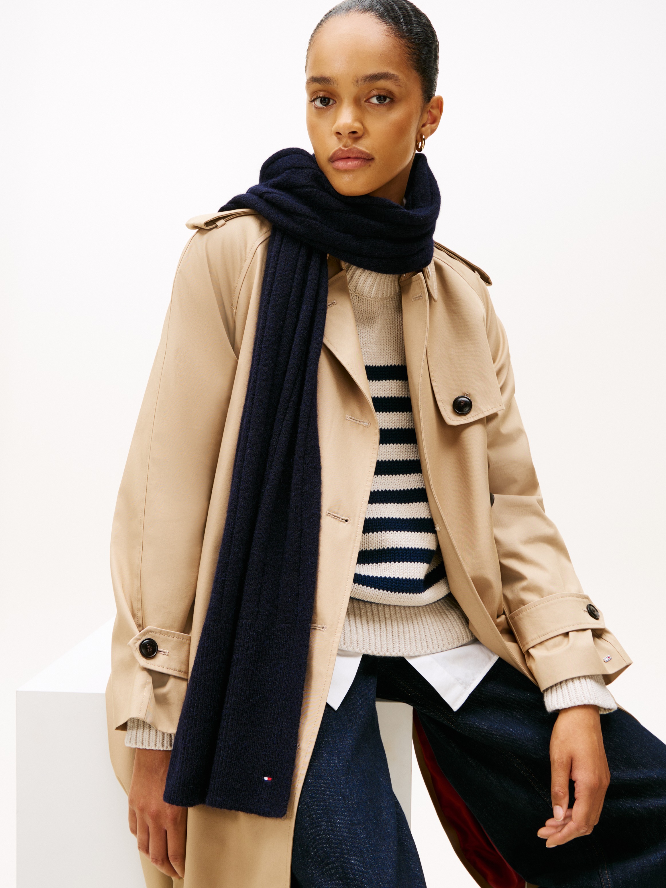 Tommy Hilfiger Schal »TH FLAG FLUFFY«, Masse 190X35 cm, mit Wolle