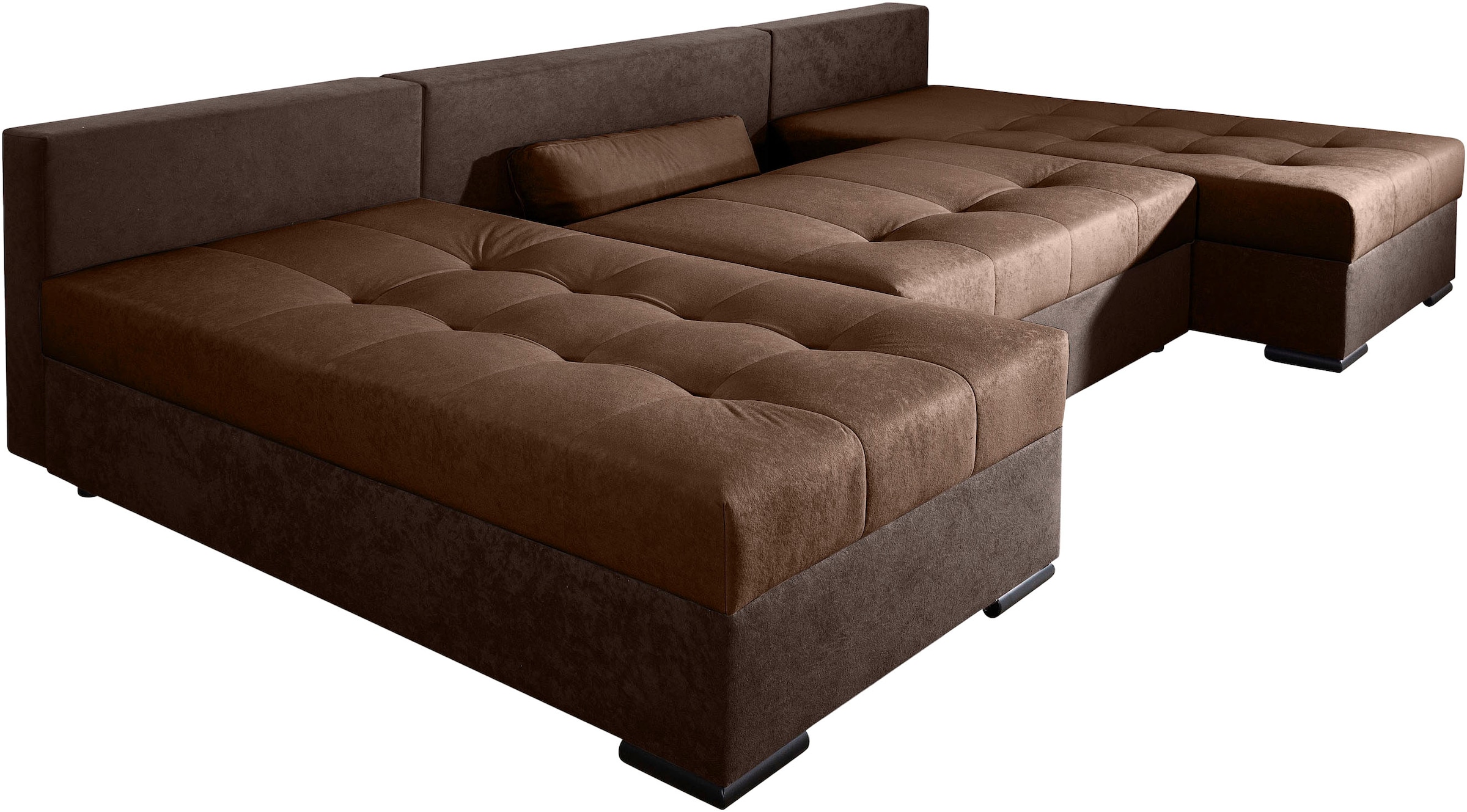 COLLECTION AB Wohnlandschaft »Josy, U-Form, Schlafsofa mit Bettkasten«, (Cord-/Mix), flexible Recamiere, Breite: 269cm, inklusive Rückenkissen