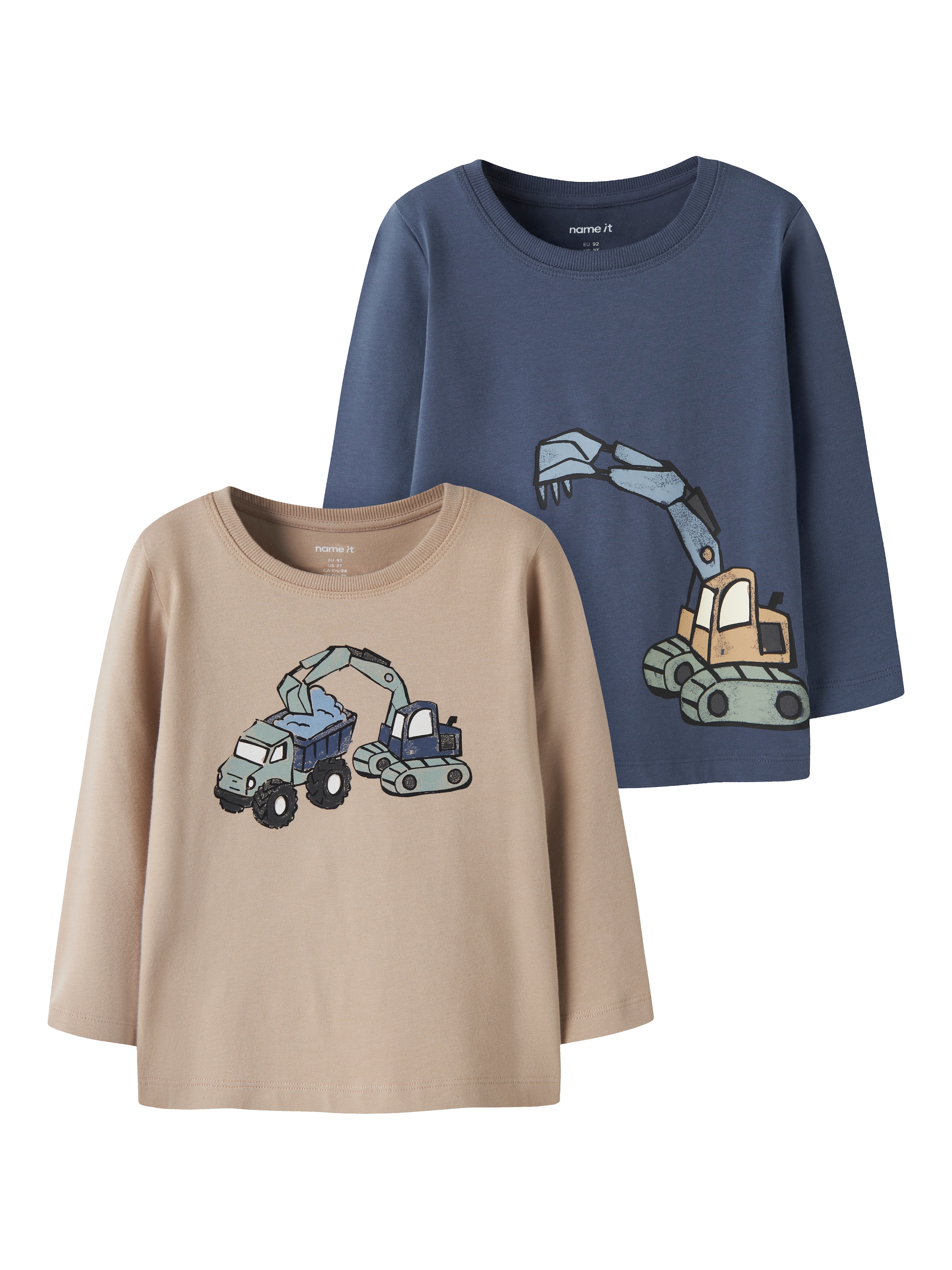 Image of Name It Langarmshirt "NMMKARKE 2P LS TOP BOX" Packung, 2 Baumwollmischung, regular fit