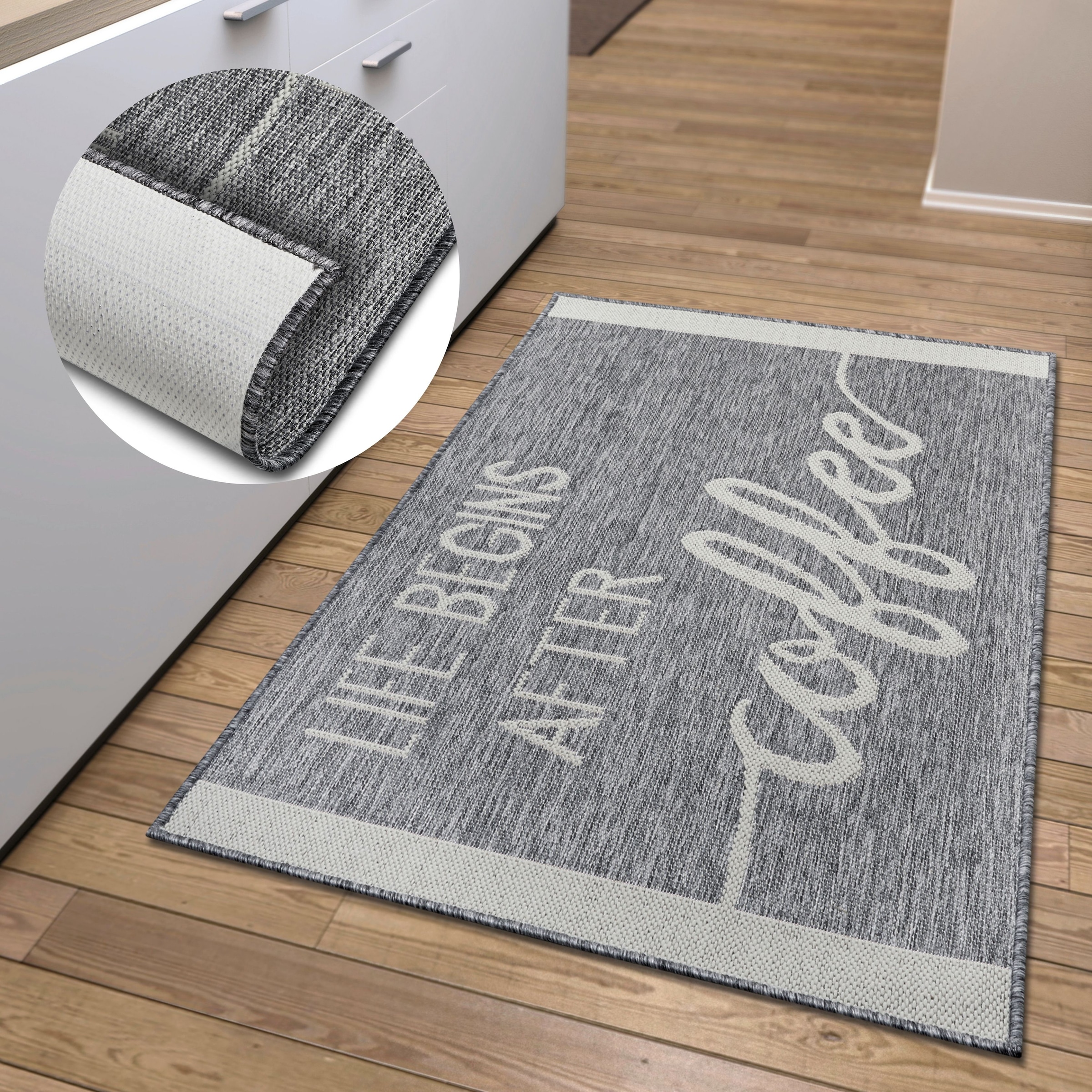 Image of HANSE Home Küchenläufer "Life Begins After Coffee" rechteckig 5 mm Höhe Läufer, Rutschfest, Küchenteppich, Küche, Teppich, Pflegeleicht