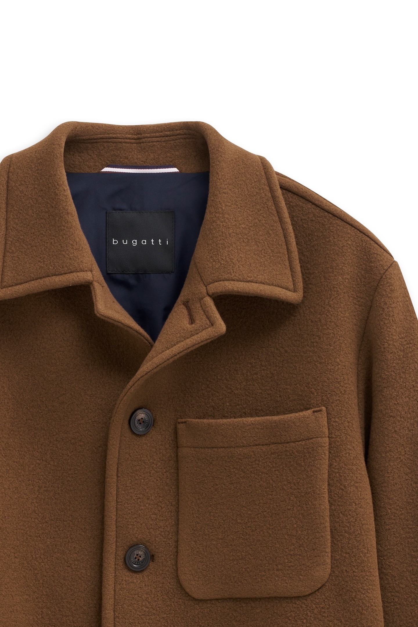 bugatti Veste chemise »Regular Fit« mit Umlegekragen & Knopfleiste