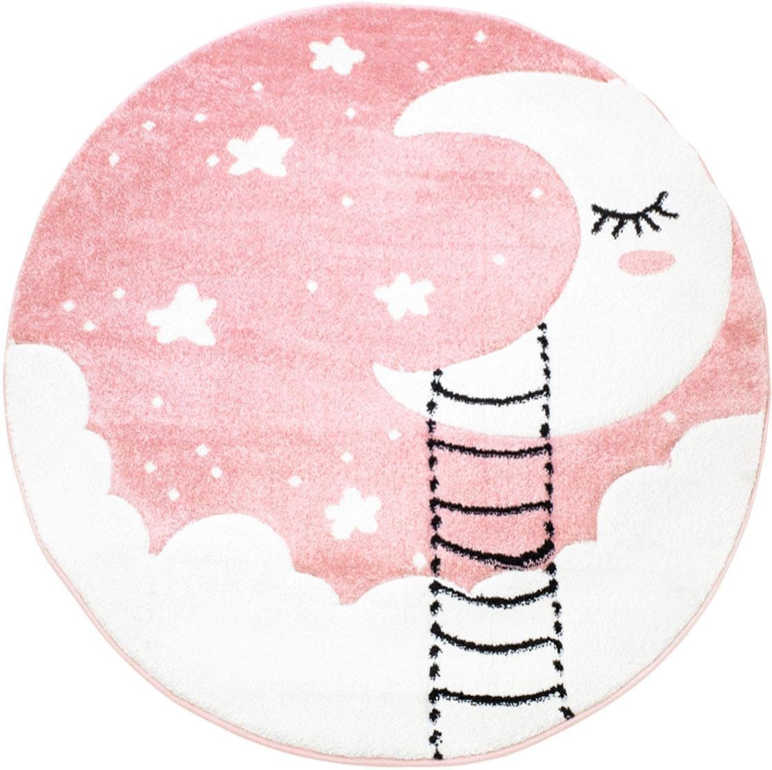 Image of Carpet City Kinderteppich »Bueno Kids 1314«, rund, 13 mm Höhe, Mond und Sterne Motiv bei Ackermann Versand Schweiz