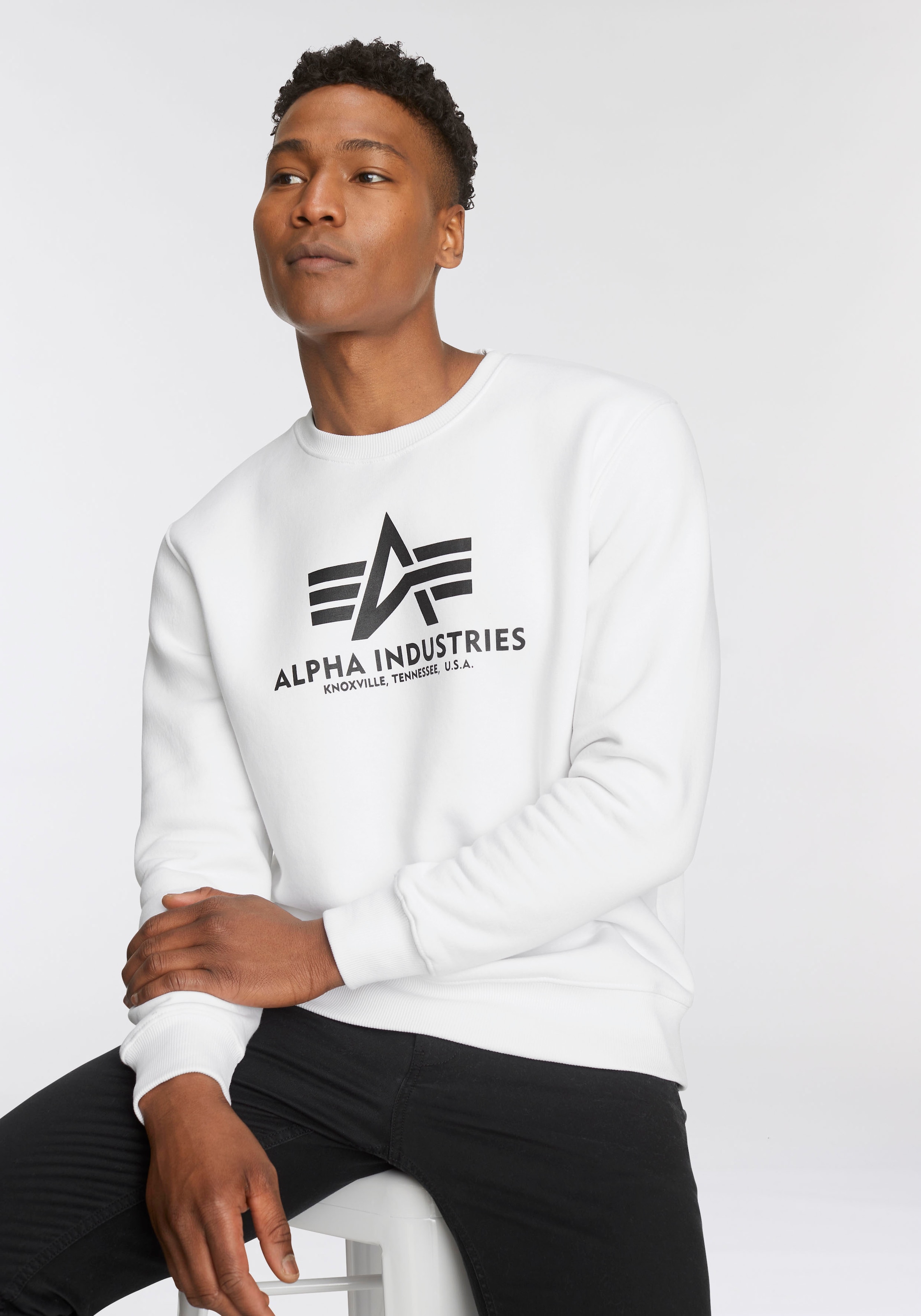 Image of Alpha Industries Sweatshirt "Basic Sweater", Baumwollmischung, regular fit