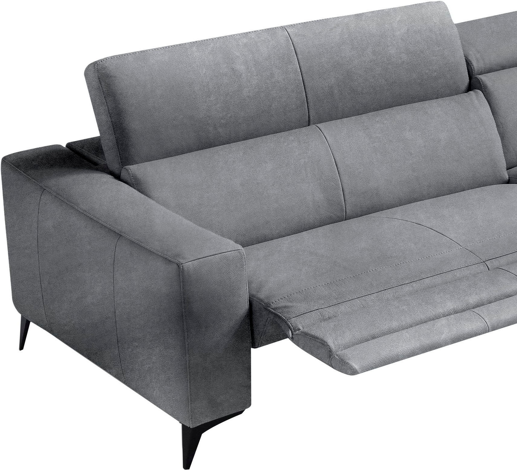 Egoitaliano Ecksofa »Edith, Designsofa mit hohem Sitzkomfort, L-Form«, inkl. elektrischer Relaxfunktion und manuell verstellbaren Kopfteilen