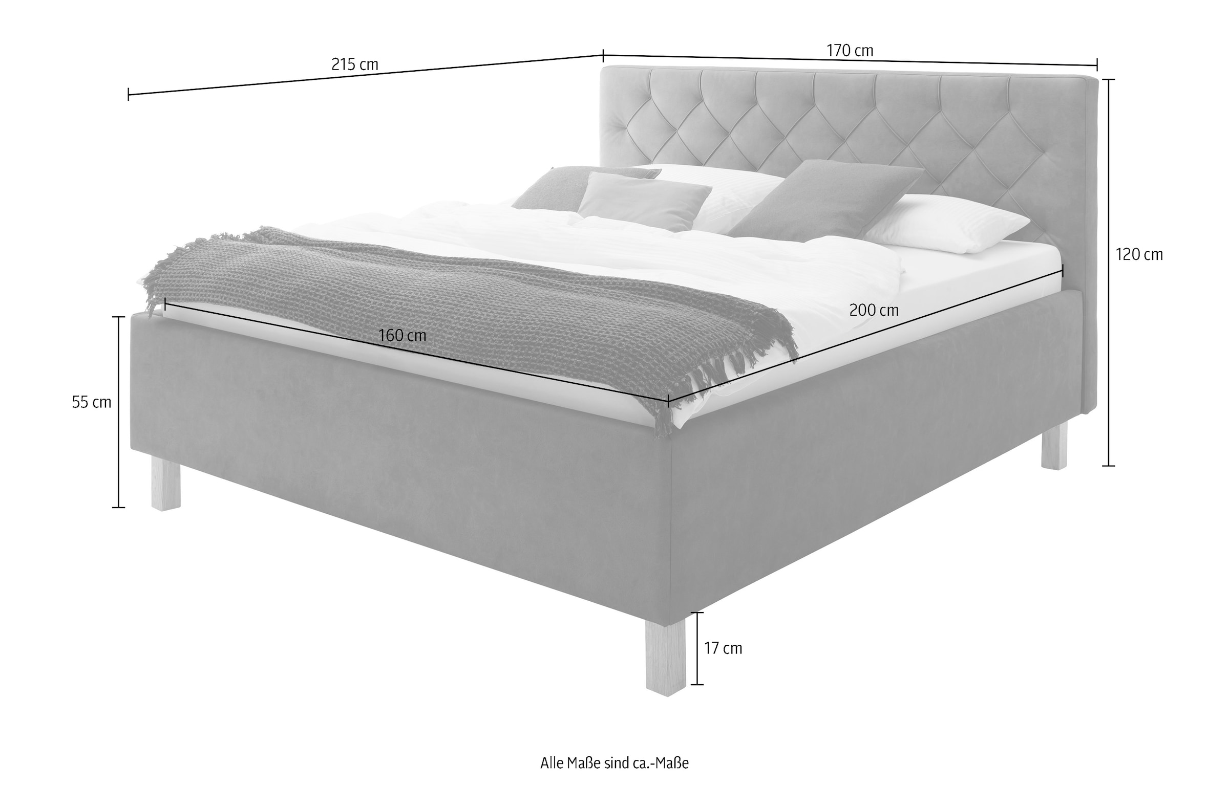 meise.möbel Lit rembourré »San Remo« mit Bettkasten