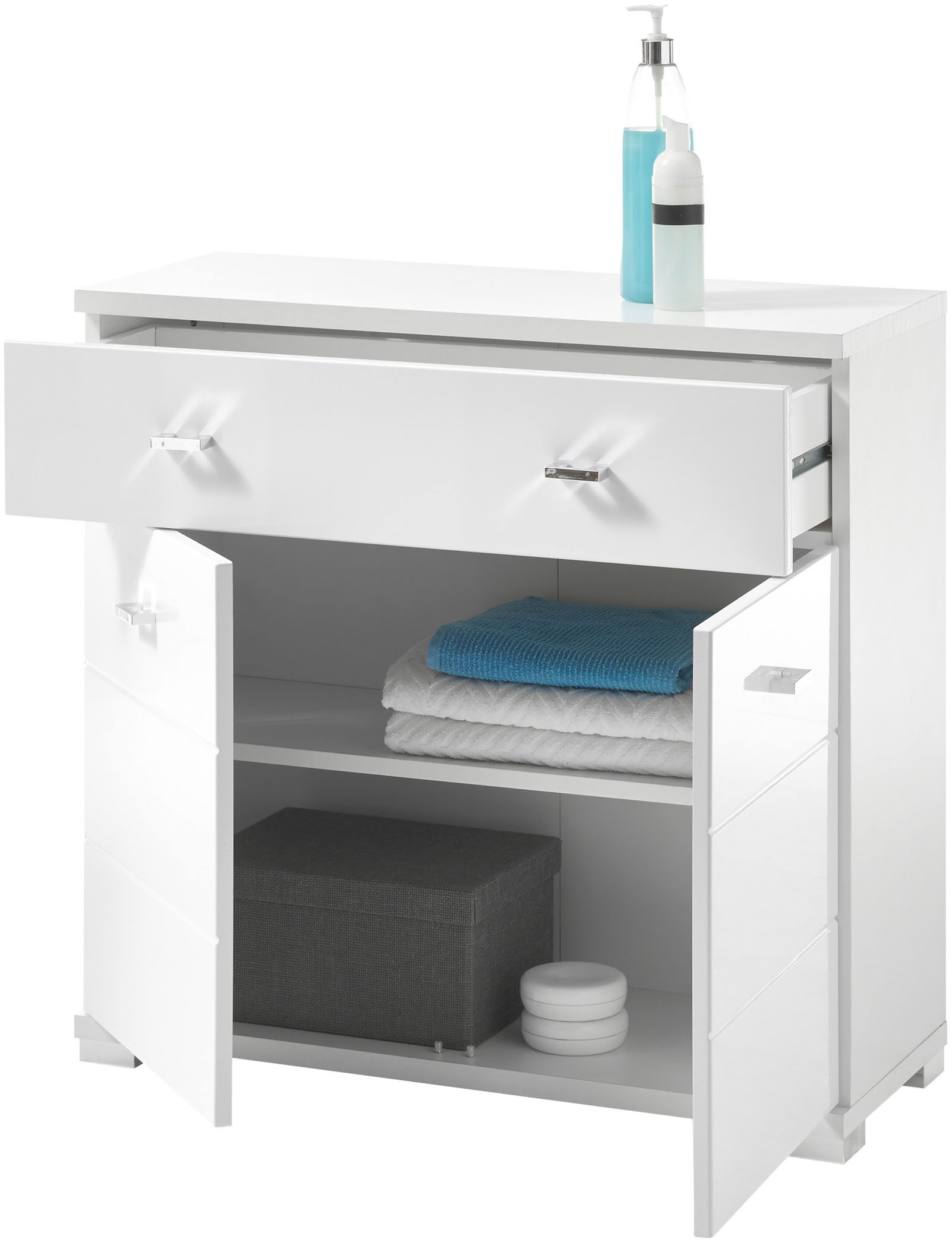 BASIC by Balculina Armoire intermédiaire »Pool, Badezimmerschrank BxHxT 76x73x31« 1 cuis tlg. largeur 76 cm, porte montable à gauche/droite