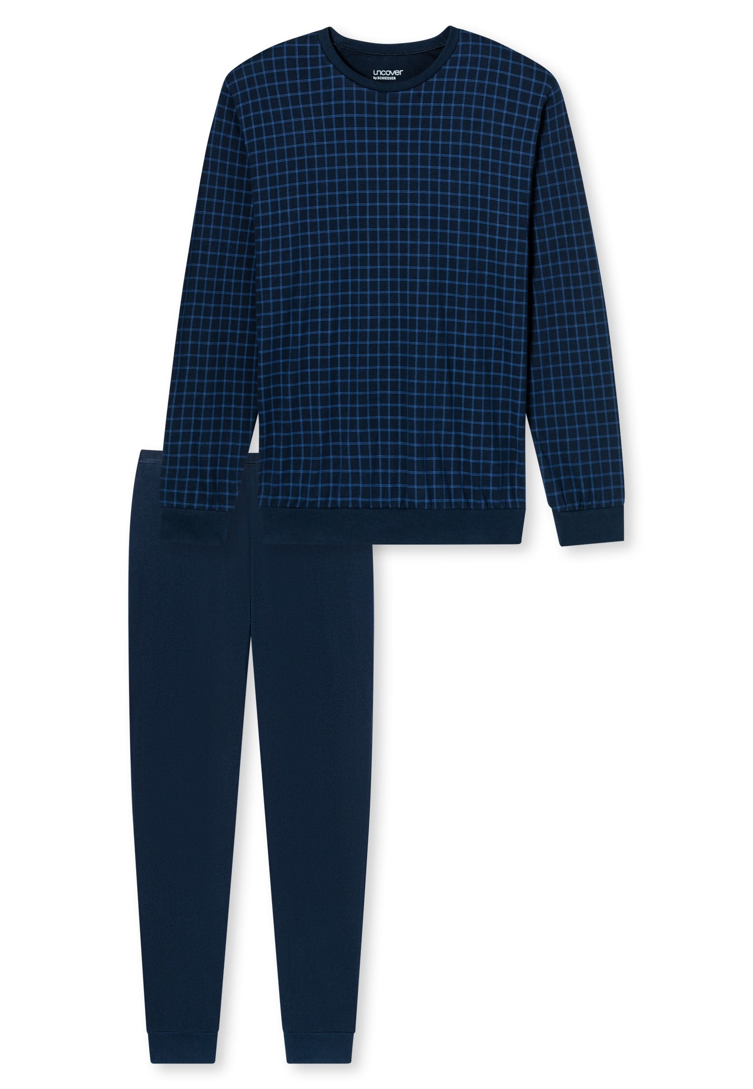 uncover by SCHIESSER Schlafanzug »Uncover Nightwear« 2 tlg. Langarm, Rundhals-Ausschnitt, Single Jersey-Qualität, weich