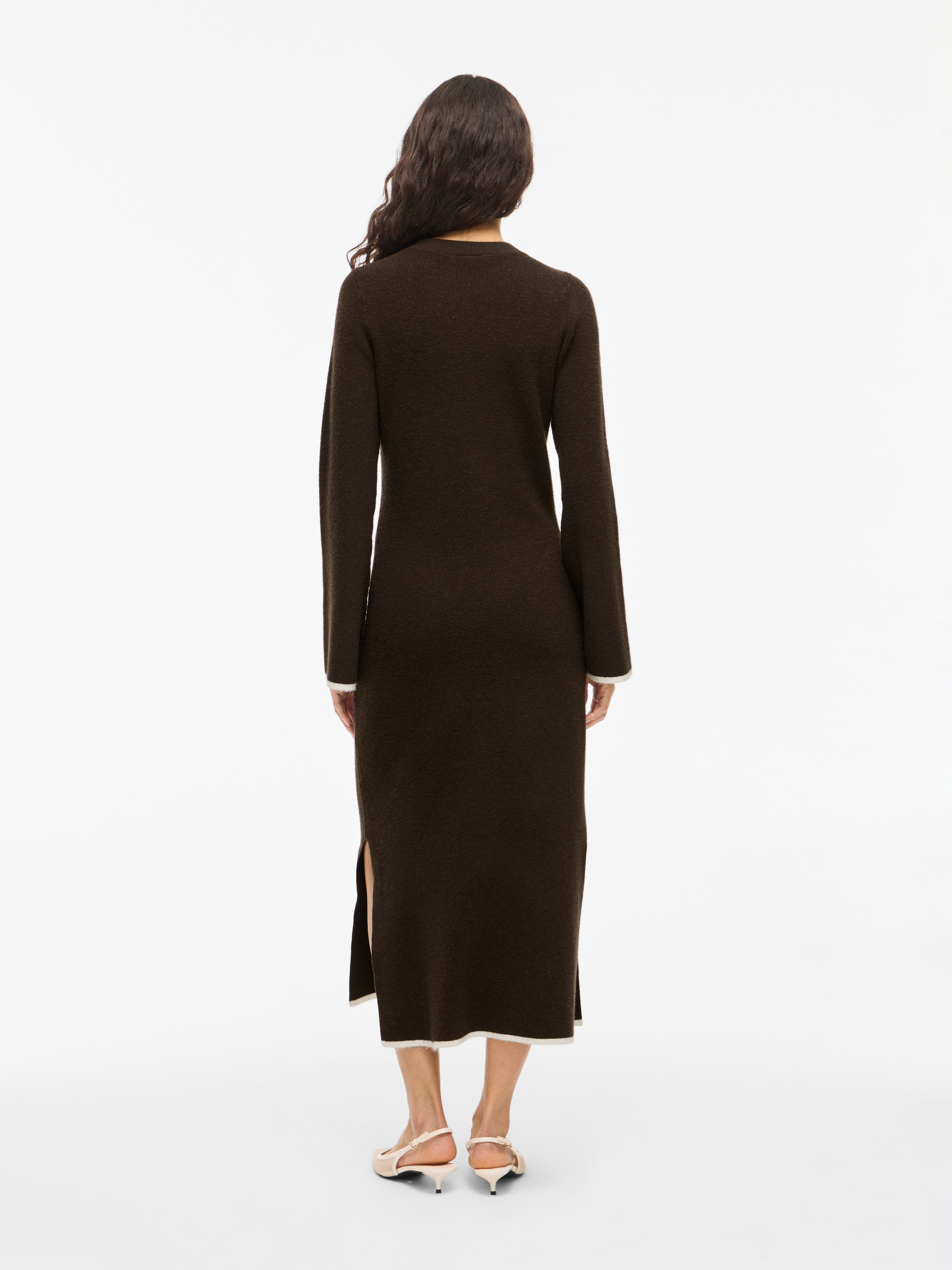 Vila Robe en tricot »VIKERRY O-NECK L/S KNIT MAXI DRESS-NOOS« mélange de matériaux, coupe régulière