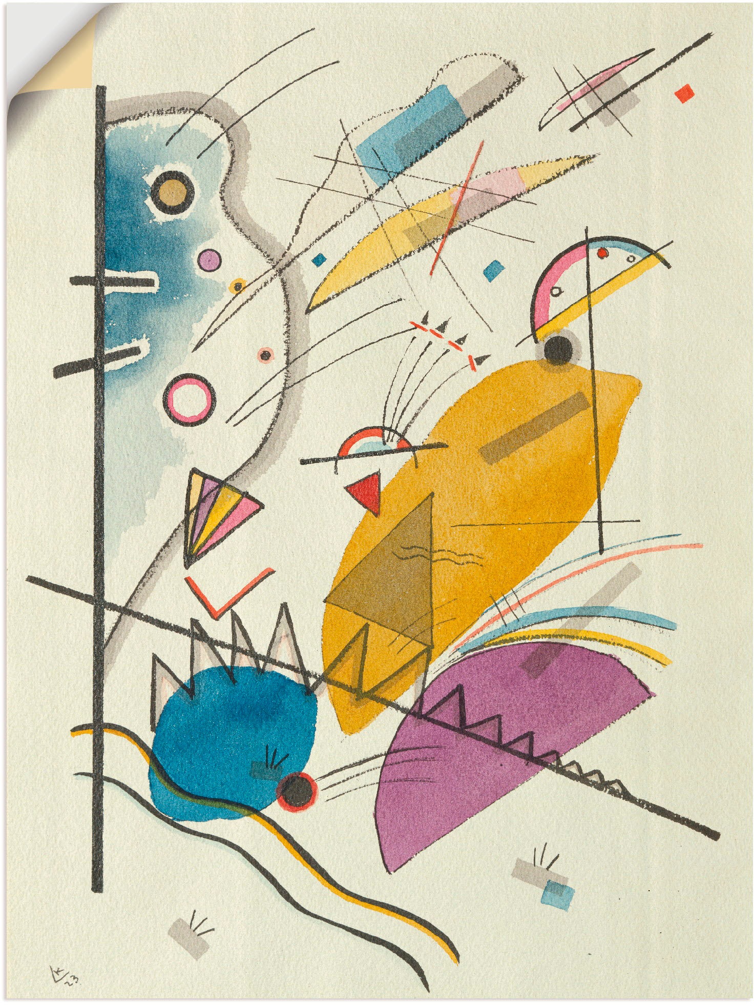 Image of Artland Wandbild »Durchgehender Strich, Komposition«, Gegenstandslos, (1 St.), in vielen Grössen & Produktarten -Leinwandbild, Poster, Wandaufkleber / Wandtattoo auch für Badezimmer geeignet bei Ackermann Versand Schweiz