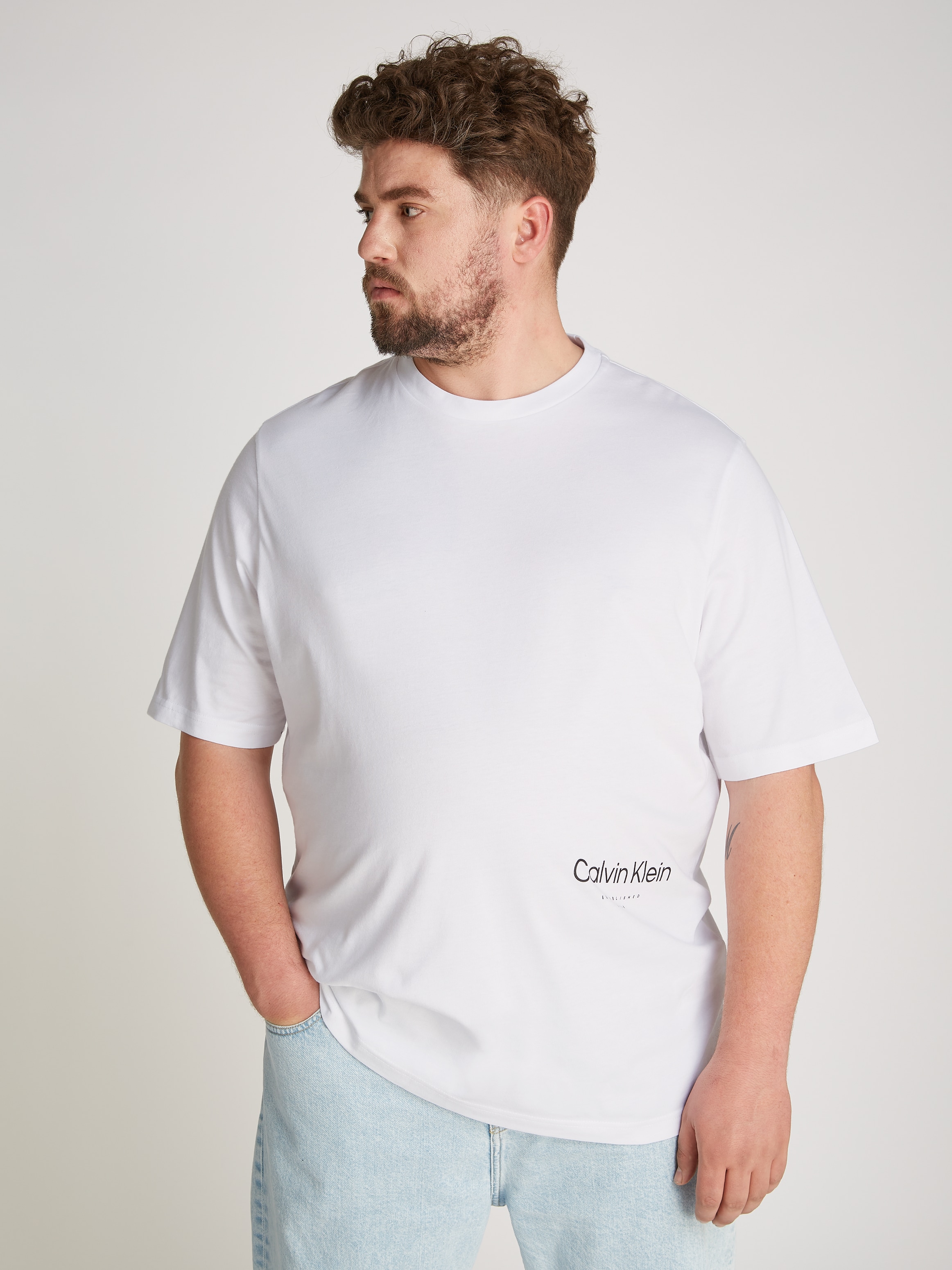 T-Shirt »BT_OFF PLACEMENT LOGO T-SHIRT«, in grossen Grössen mit Markenlabel