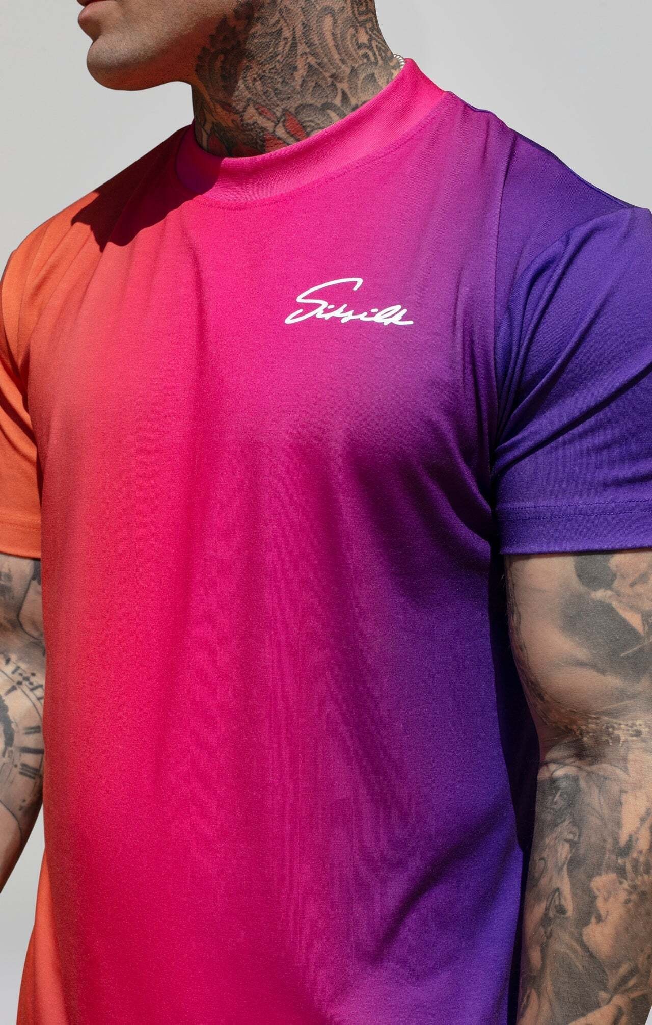 Siksilk T-Shirt »Siksilk T-Shirt Script Fade T-Shirt in Pink, Purple«