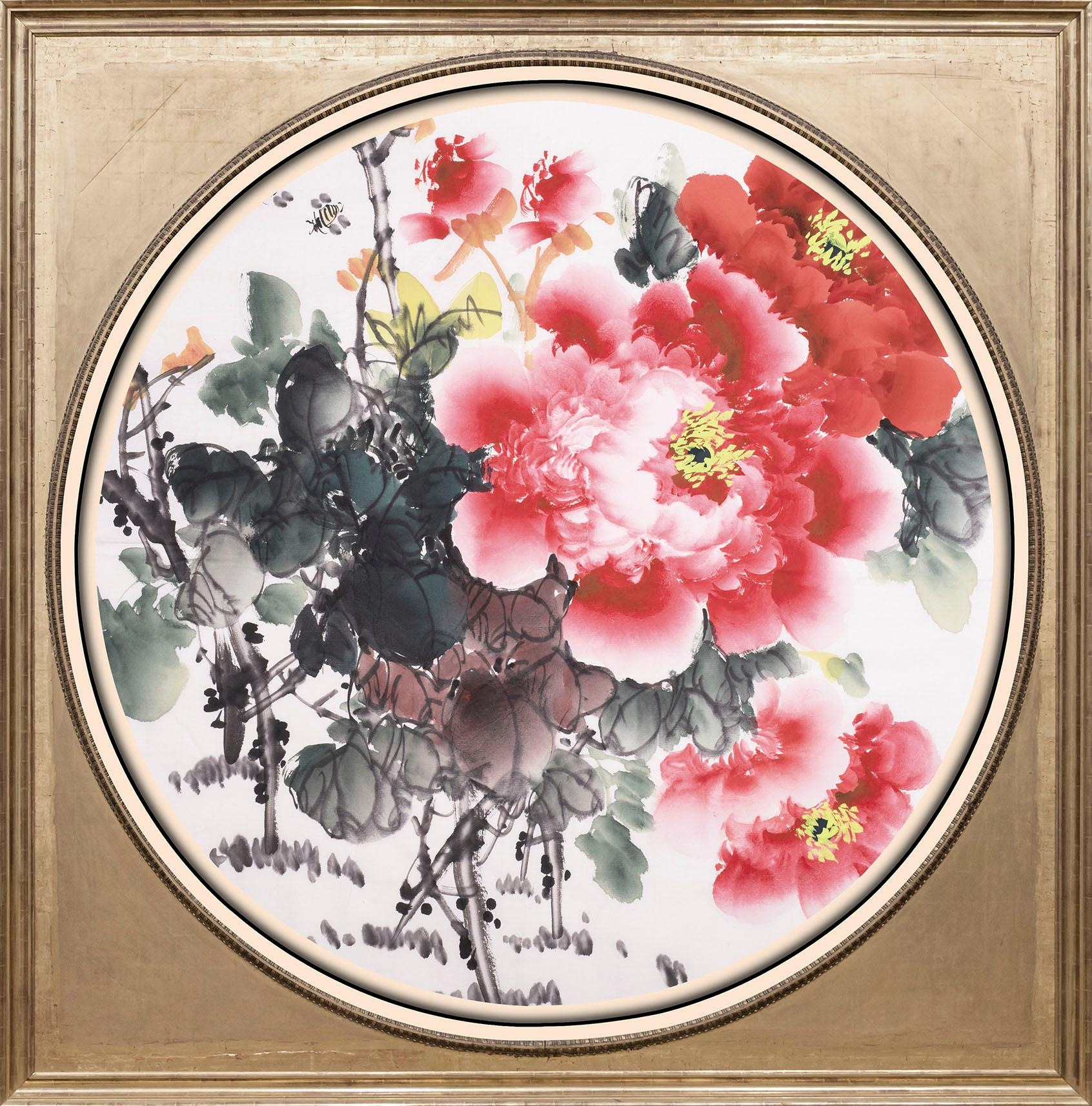 Image of queence Acrylglasbild "Rote Blüten" Blumen Blumenbilder Gemälde Kunst Pflanzen Pflanzenbilder Fine Art-Print in Galeriequalität