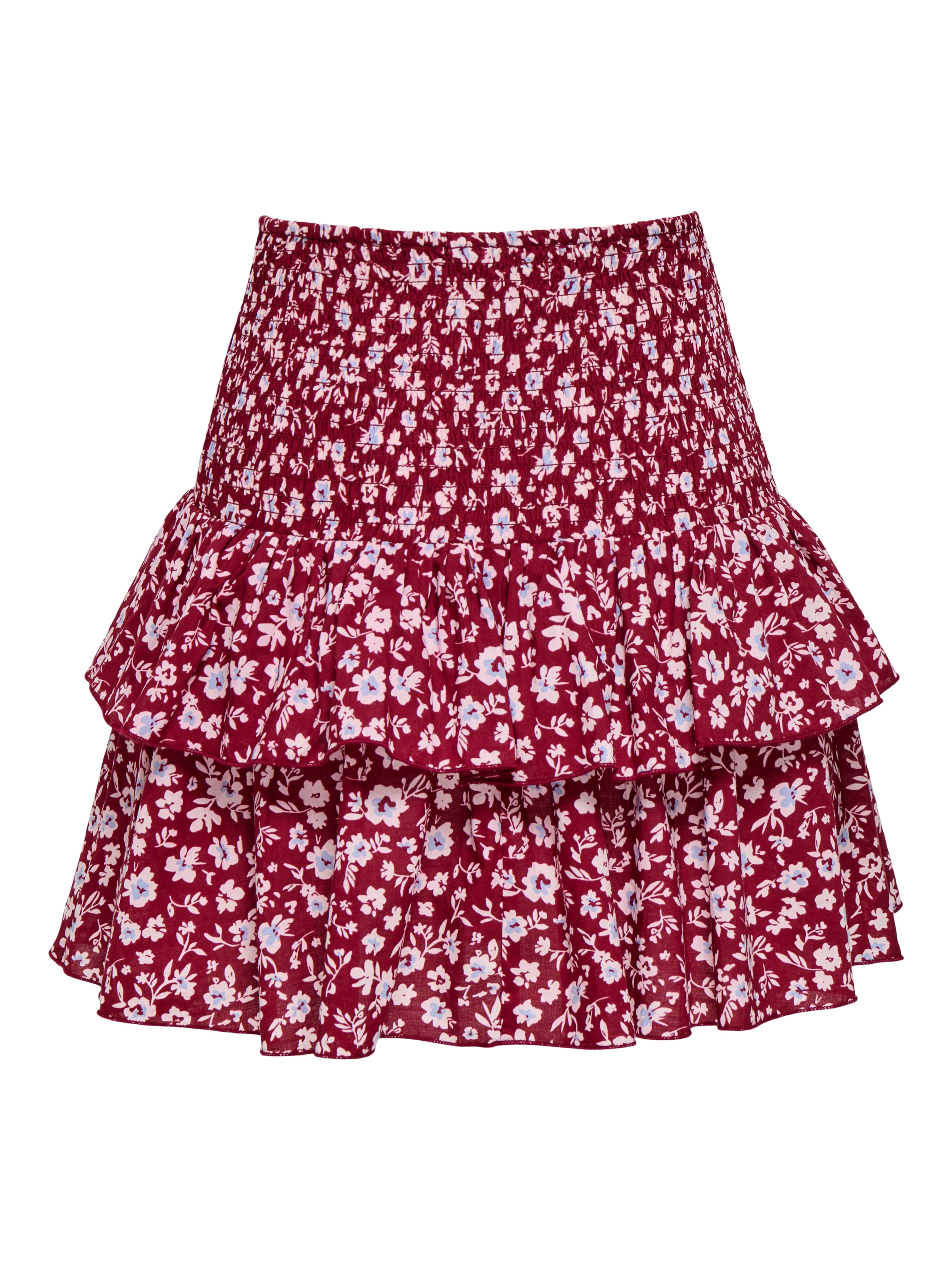 ONLY Minirock »ONLZOEY LAYRED SKIRT WVN NOOS« Baumwolle, gesmoktes Taillenbündchen, Volant