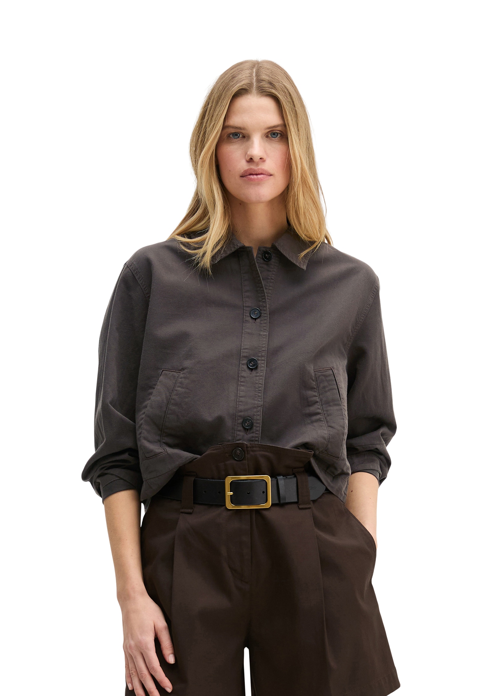 Image of Marc OPolo Hemdjacke A-Shape aus Organic Cotton-Lyocell-Leinen-Mix