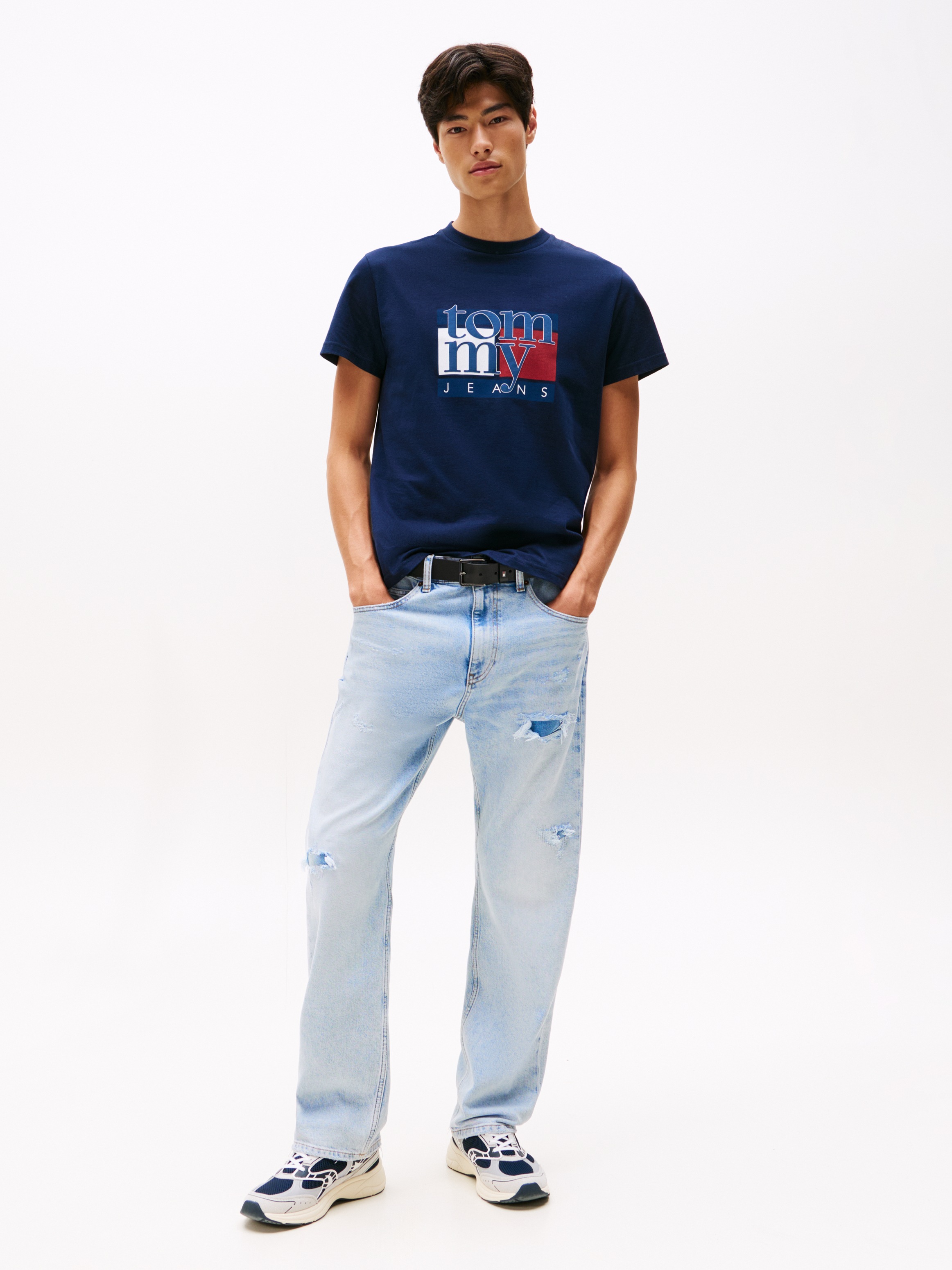 Tommy Jeans T-Shirt »TJM RWB FLAG TEE EXT«, Slim fit, mit Rundhals