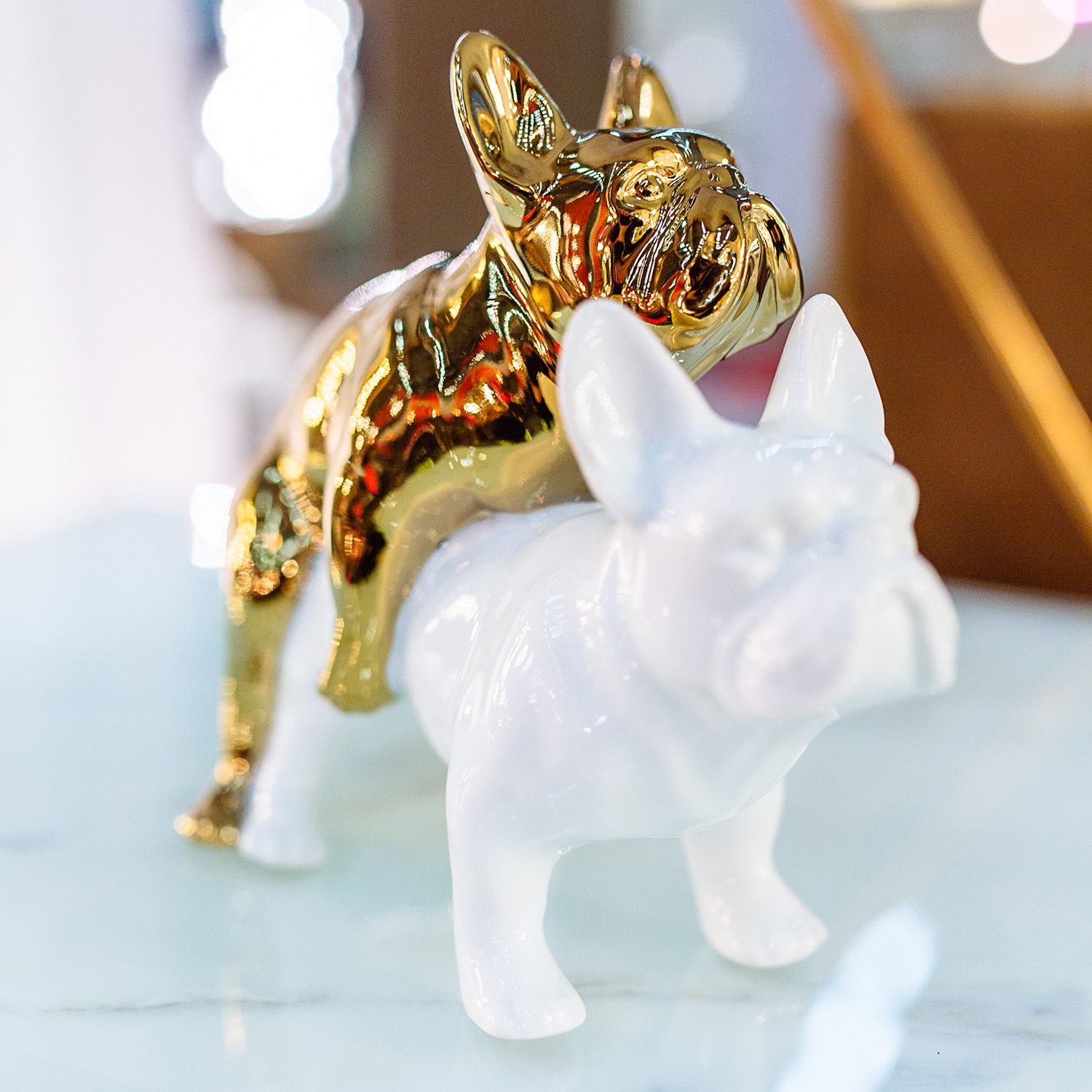 Kare Design Dekofigur "Deko Figur Love Dogs Gold"