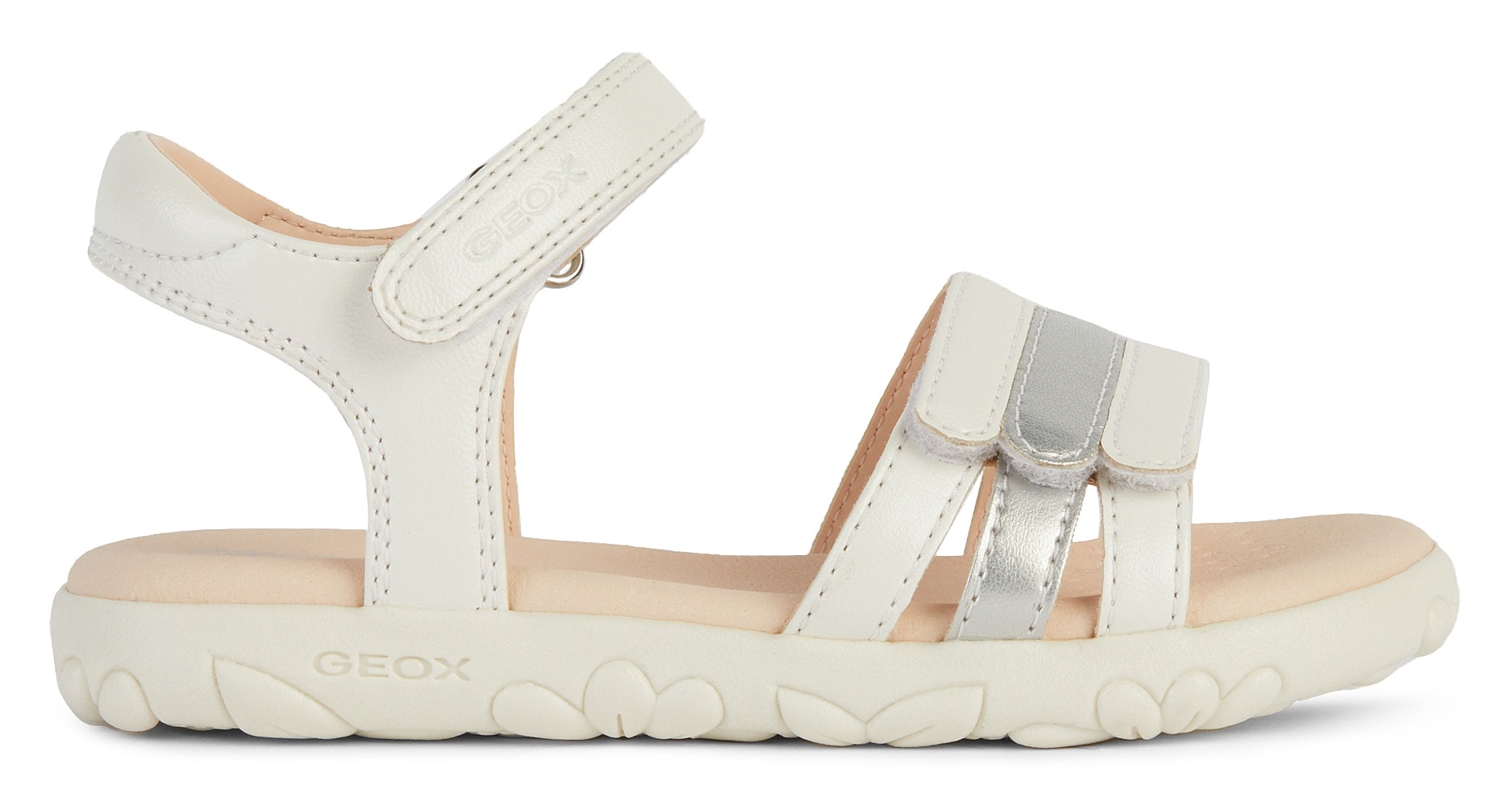 Geox Sandale »J SANDAL HAITI GIRL«  , Glitzersandale, Klettschuh im Metallic Look