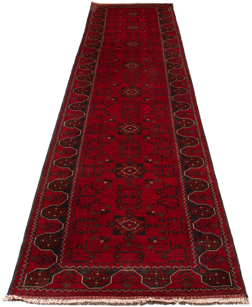 Image of morgenland Orientteppich »Afghan - Kunduz - 393 x 80 cm - dunkelrot«, rechteckig, 7 mm Höhe, Wohnzimmer, Handgeknüpft, Einzelstück mit Zertifikat bei Ackermann Versand Schweiz