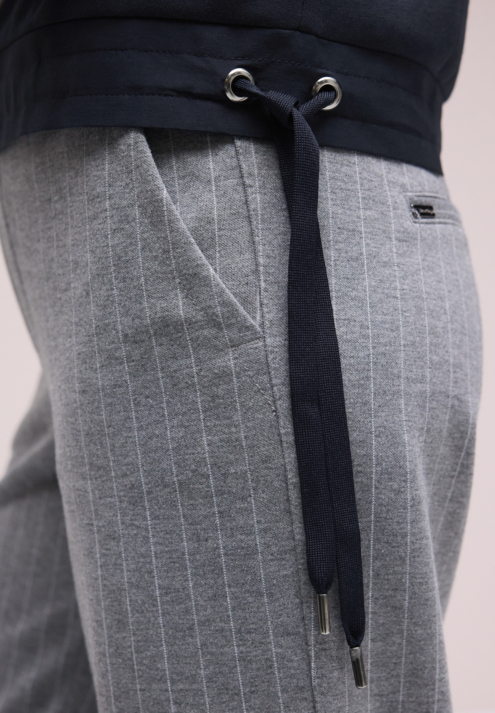 STREET ONE Veste sweat 3/4-Arm mit Stehkragen und Kordelzügen