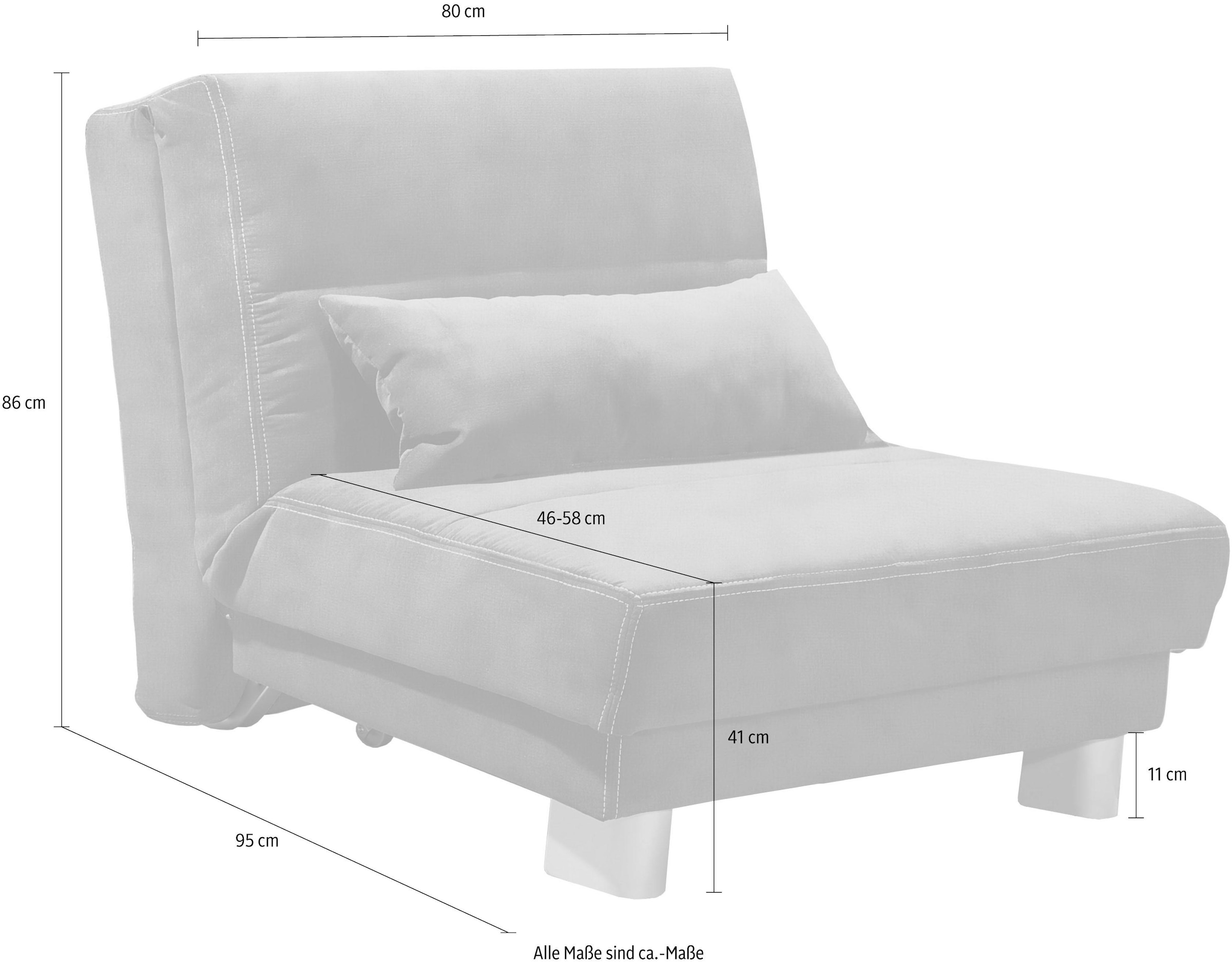Home affaire Canapé-lit »Gina« mit einem Handgriff vom Sofa zum Bett