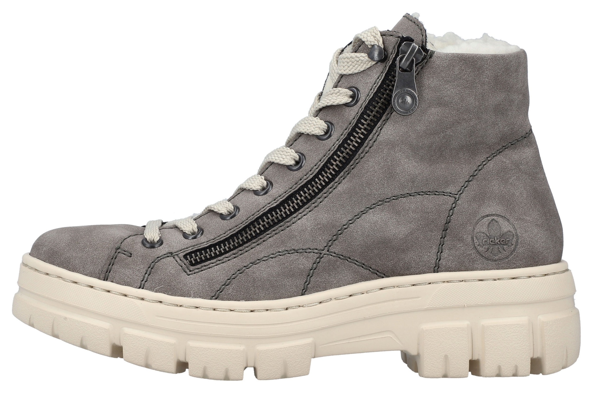 Rieker Bottes d'hiver  Plateauboots, Schnürboots mit Reissverschluss an der Aussenseite