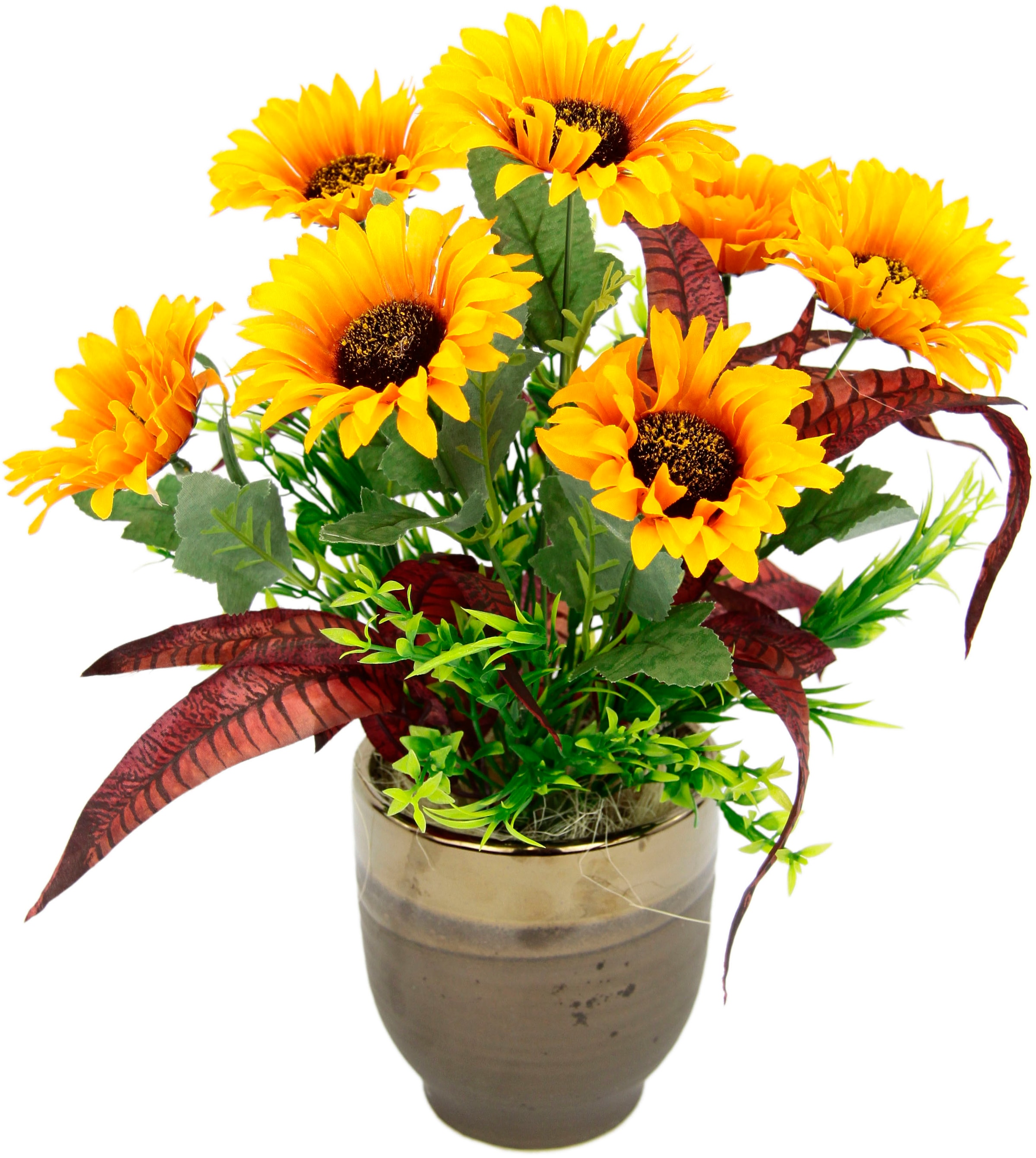 I.GE.A. Gestecke »Sonnenblumen«, Im Topf aus Keramik