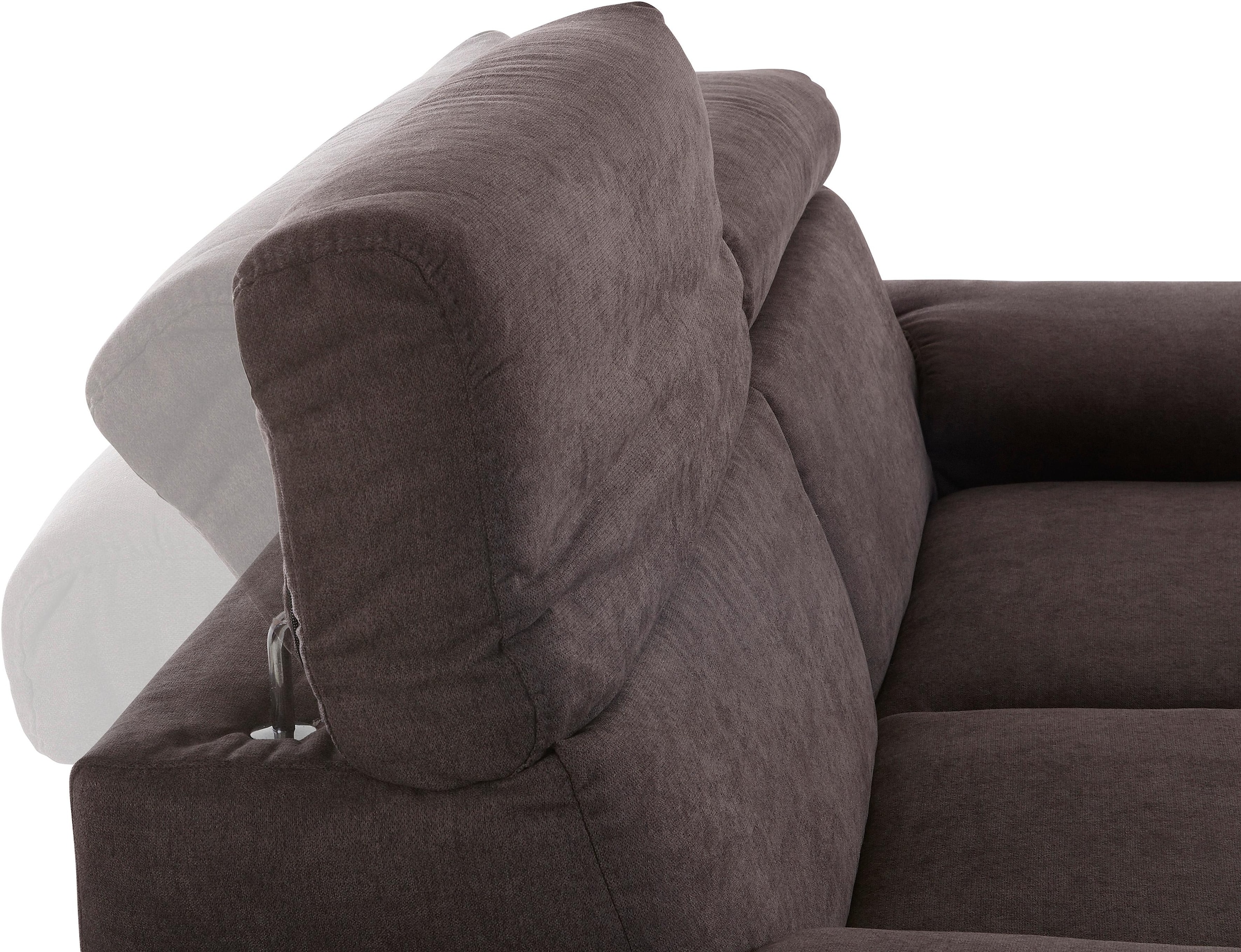 DOMO collection 2,5-Sitzer »Mira inklusive Kopfteilverstellung für mehr Wohlfühlkomfort«, elegant und modern, komfortabel, frei im Raum stellbar