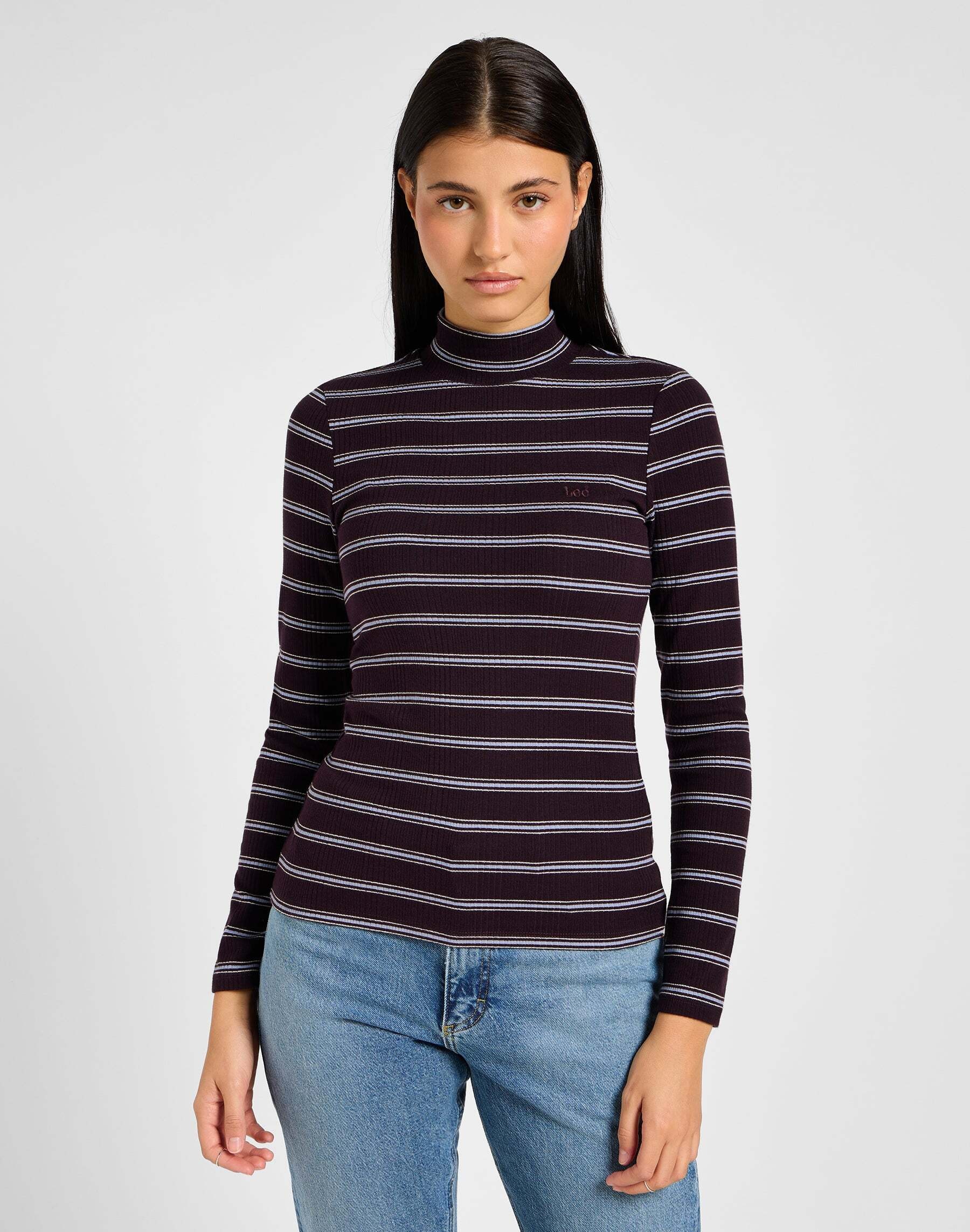 Longsweatshirt »LEE Langarmshirt Ribbed Longsleeves High Neck«