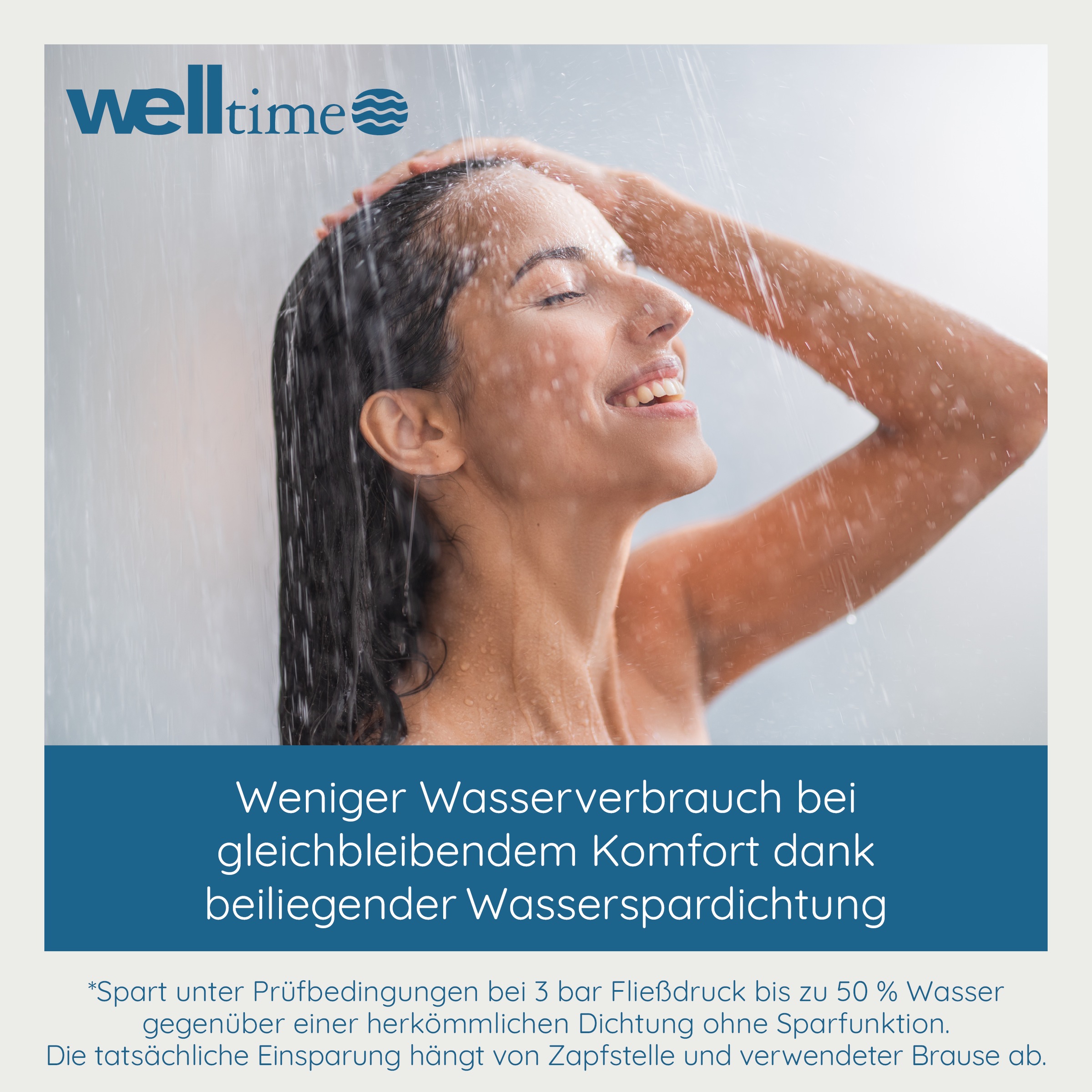 welltime Set de douche à barres »LINA« douche de tête avec porte-savon, longueur du côté 20 cm.