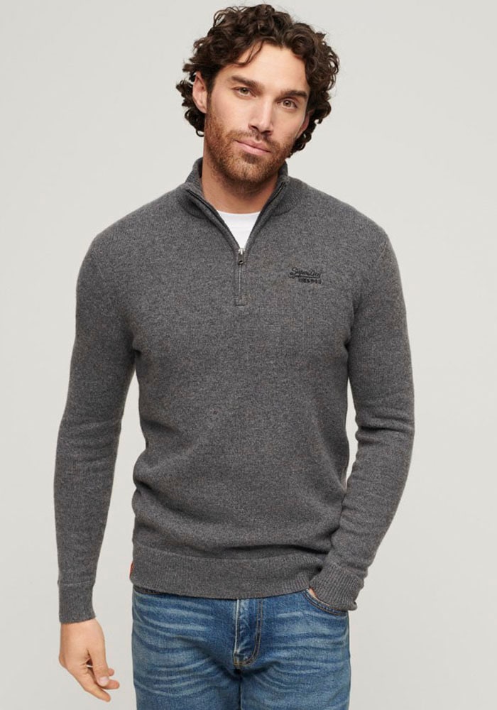 Strickpullover »ESSENTIAL EMB KNIT HALF ZIP«