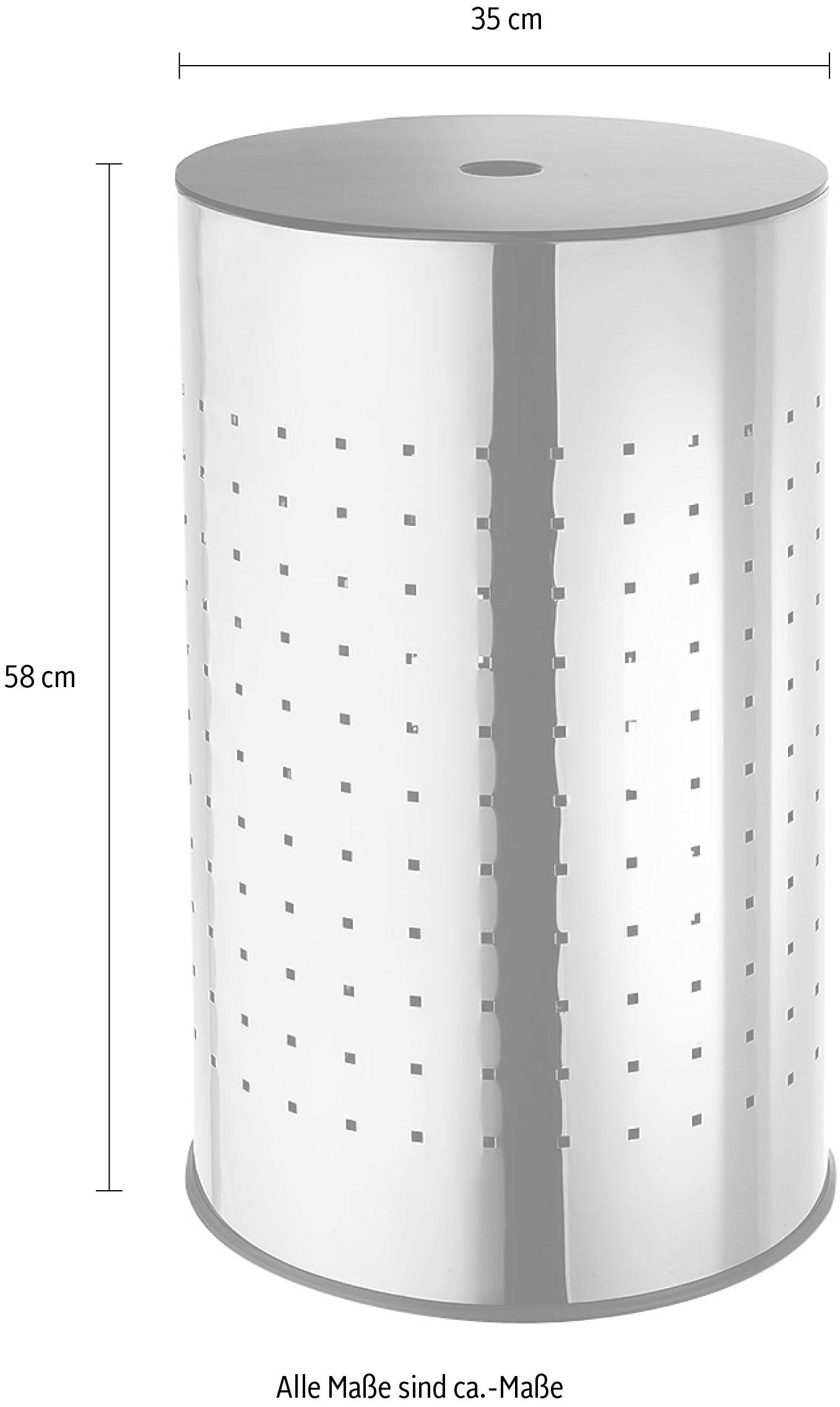 locker Wäschekorb verchromtes Metall, Höhe 58 cm