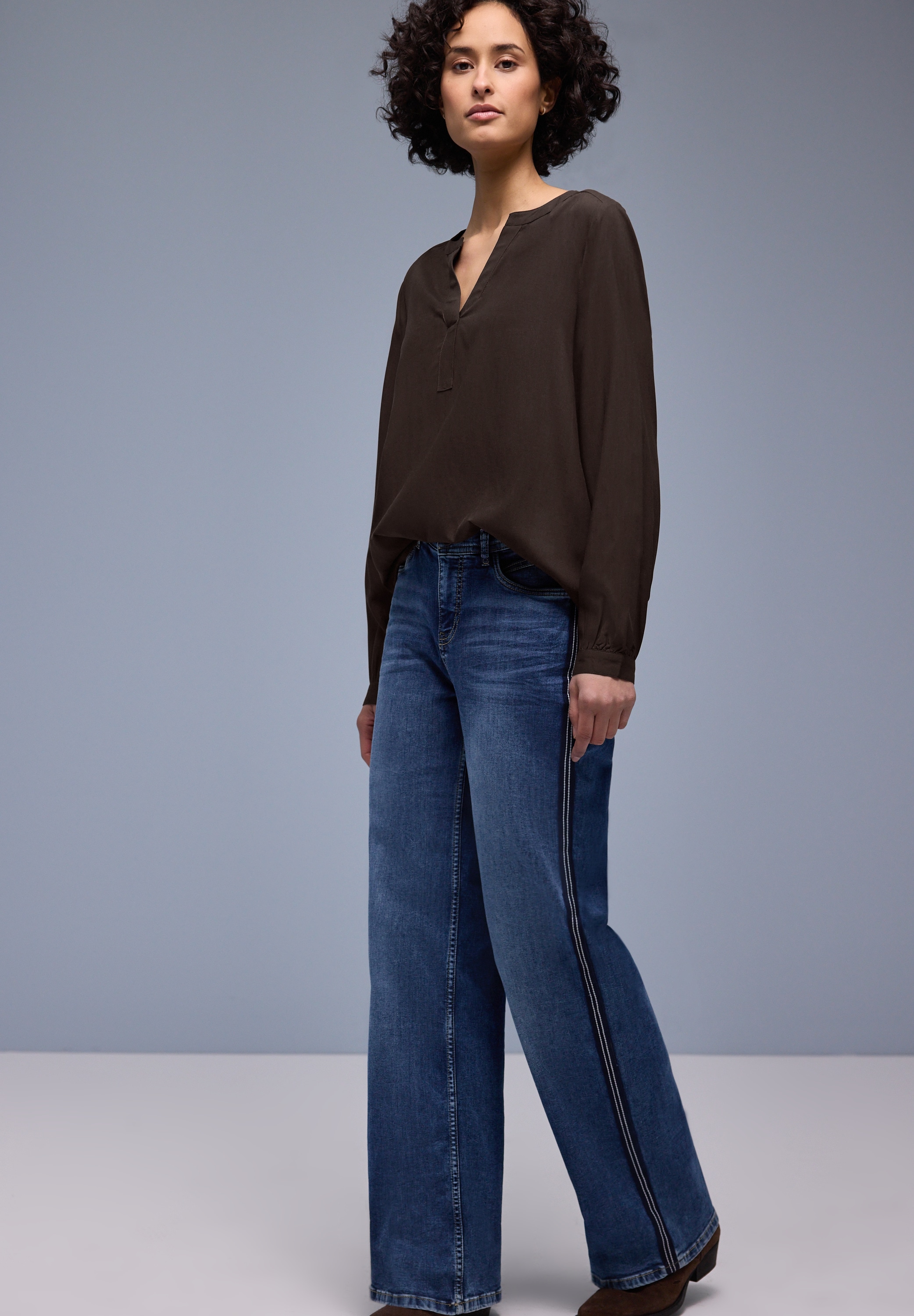 STREET ONE Blouse à manches longues mit Splitneck