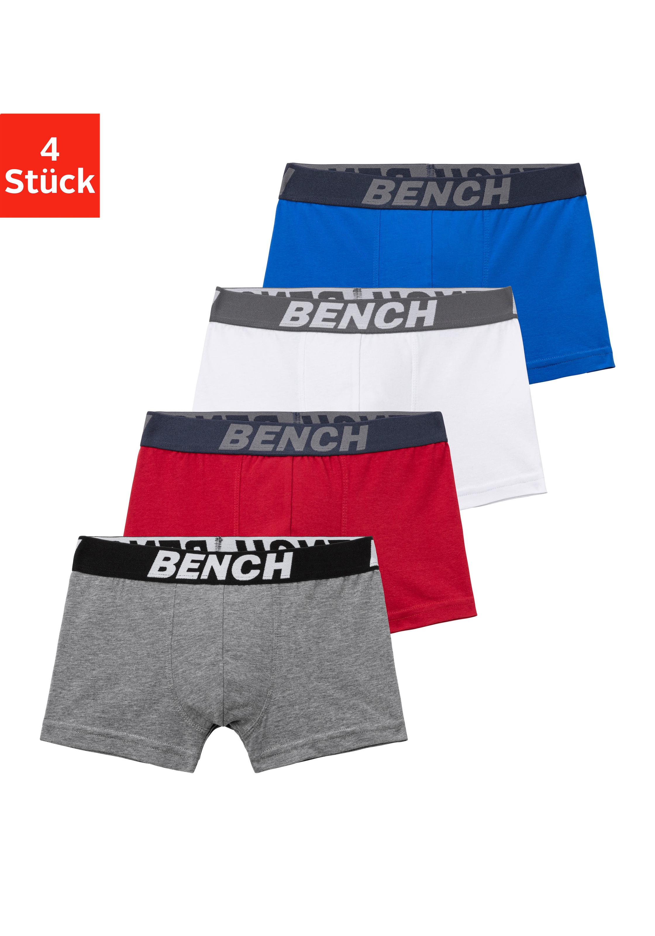 Trendige Bench. Boxer, (Packung, 4 St.), für Jungen mit Bench Schriftzug im  Bund versandkostenfrei - ohne Mindestbestellwert shoppen