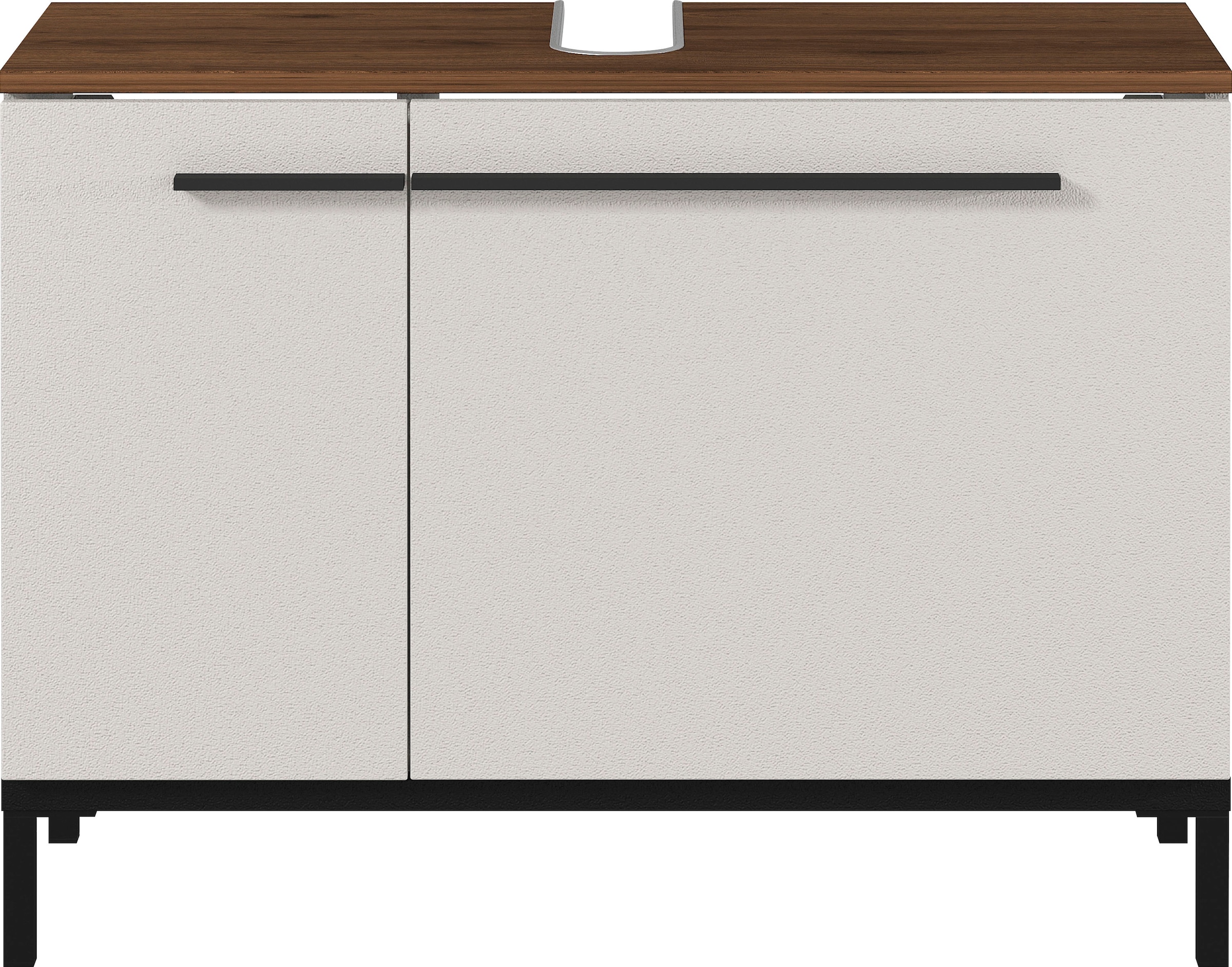 GERMANIA Waschbeckenunterschrank »Yonkers«, Hochwertige ABS-Kanten, Griffe & hohe Füsse aus Metall, Breite 80 cm