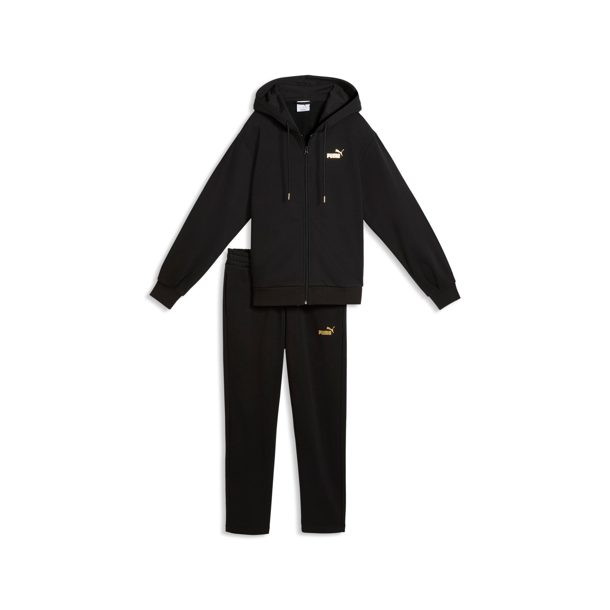 PUMA Combinaison d'entraînement »METALLIC HOODED STANDARD SWEAT SUIT FL OP« 2 mit 2 Teilen, in weicher Fleece-Qualität