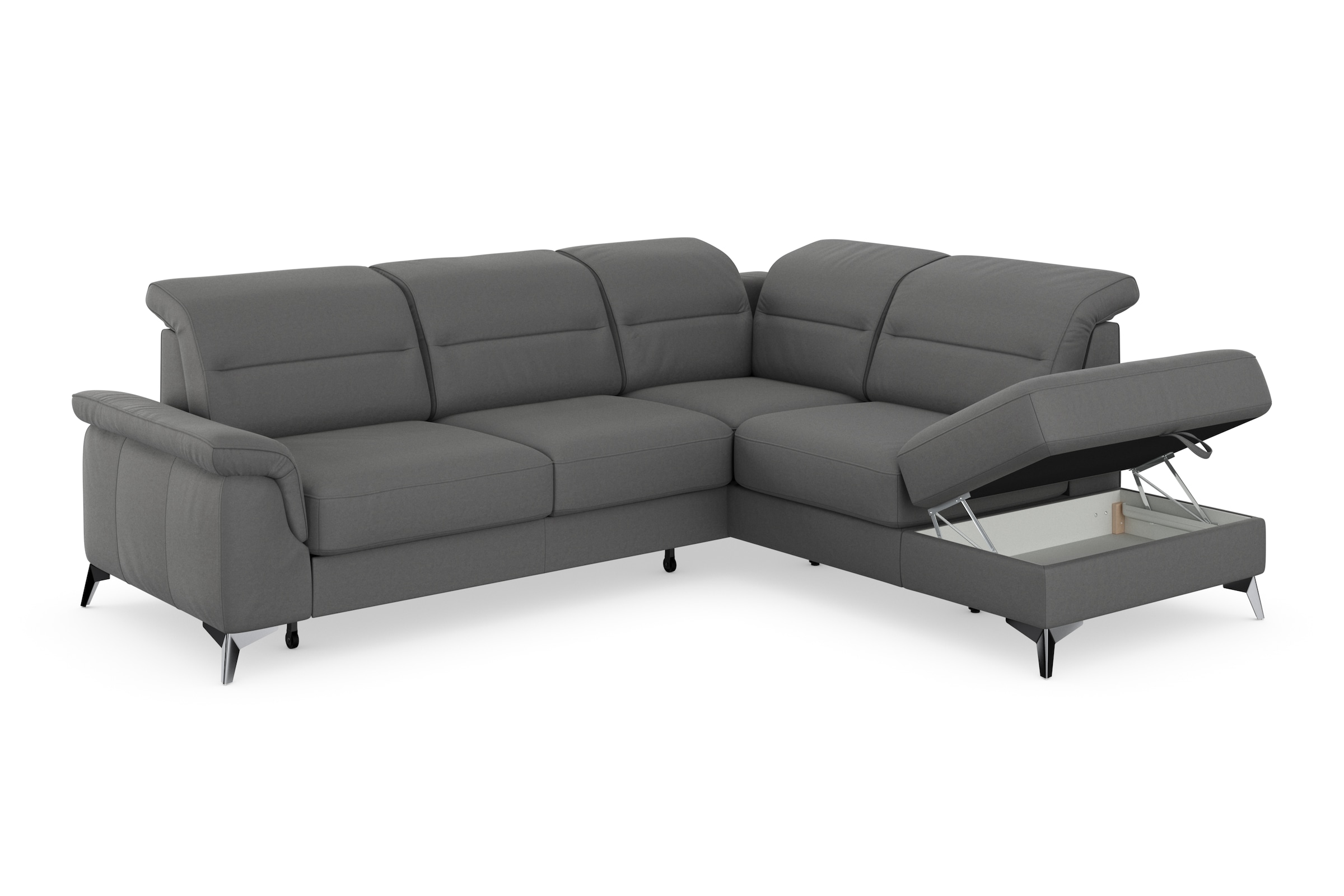 sit&more Ecksofa »Sinatra L-Form«, mit Ottomane, optional mit Kopfteilverstellung und Armteilfunktion