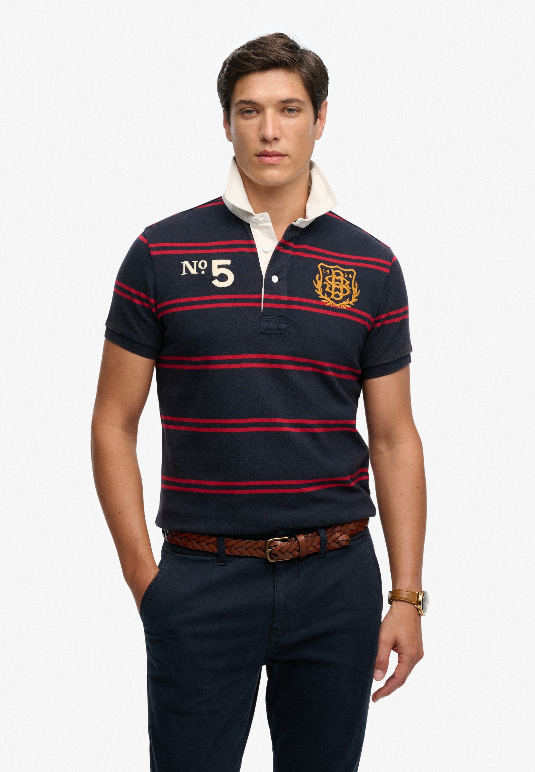 Image of Superdry Poloshirt "DOUBLE EMBLEM JERSEY SS RUGBY" im angesagten Rugby Stil