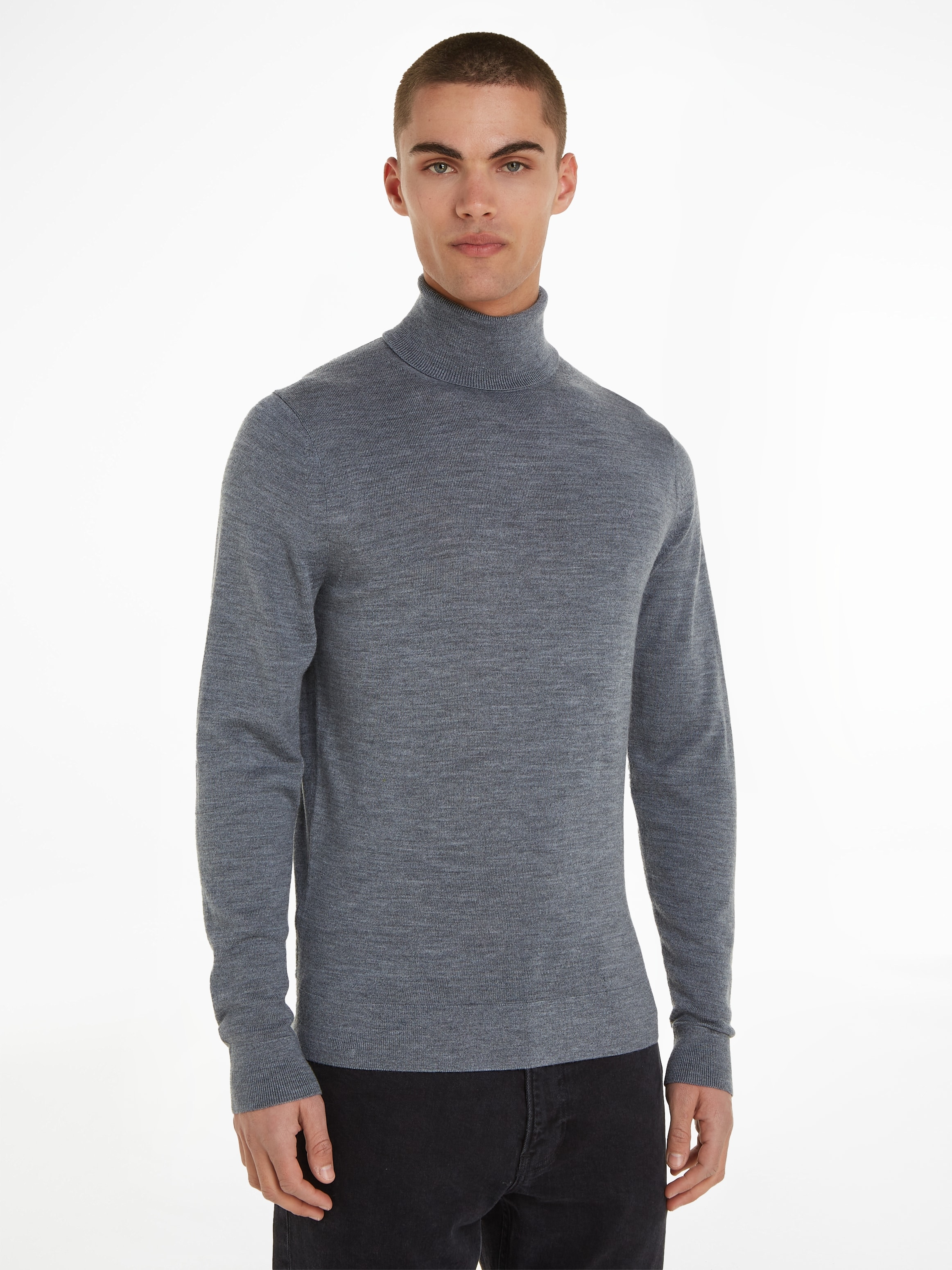 Rollkragenpullover »SUPERIOR WOOL TURTLE NECK«, mit Logostickerei