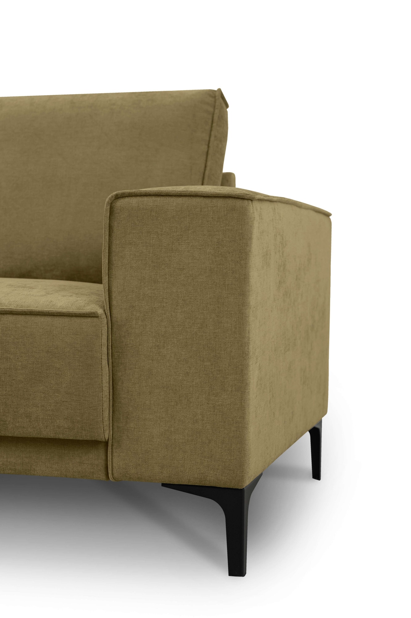 Places of Style Wohnlandschaft »XXL Sofa Oland, Struktur, Flachgewebe, Luxus-Microfaser, Boucle«, U-Form, 342 cm, Wellenunterfederung, Skandi-Design, Metallfüsse