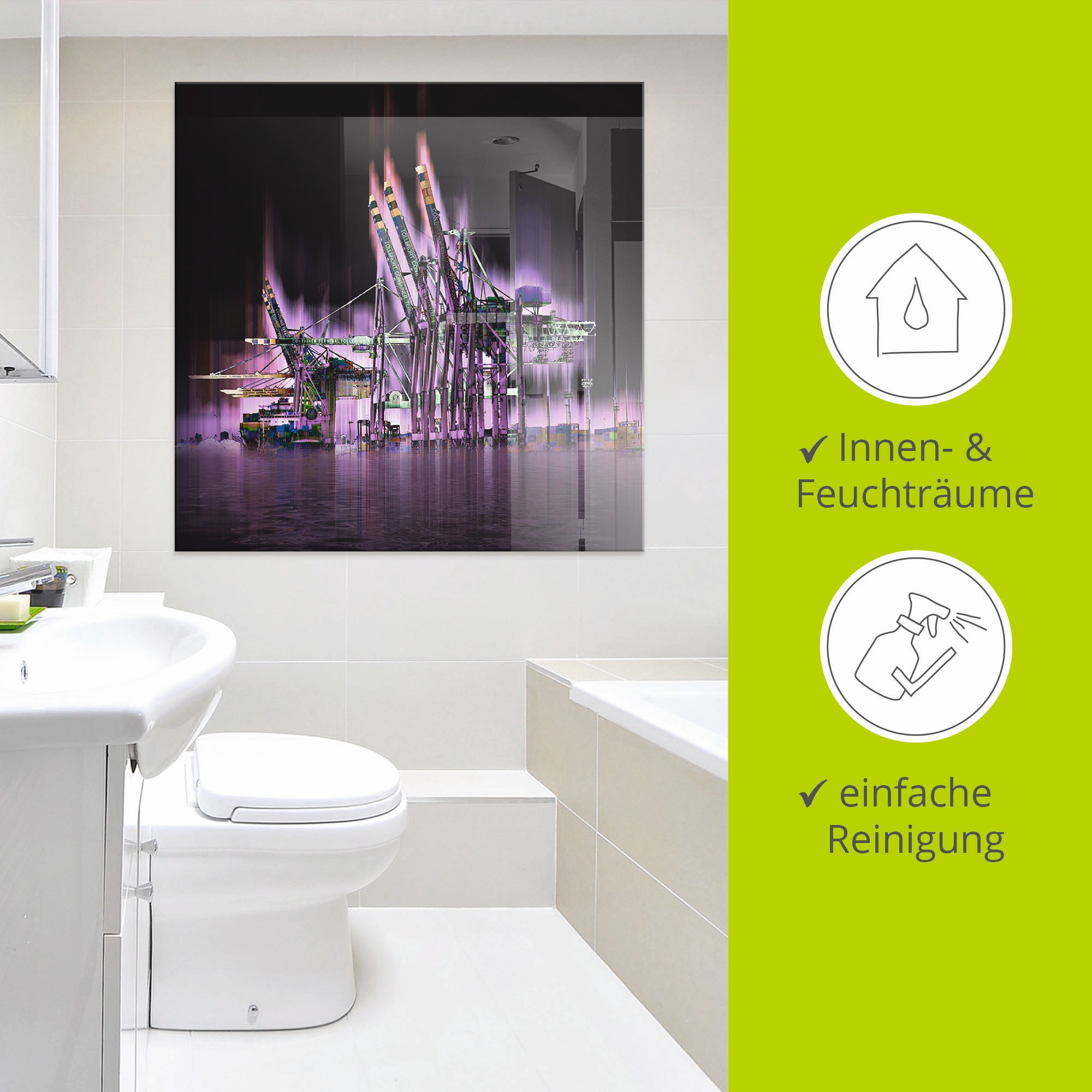 Artland Glasbild »Hamburg Hansestadt Collage 04« Architektonische Elemente 1 Stk. tlg. in verschiedenen Grössen