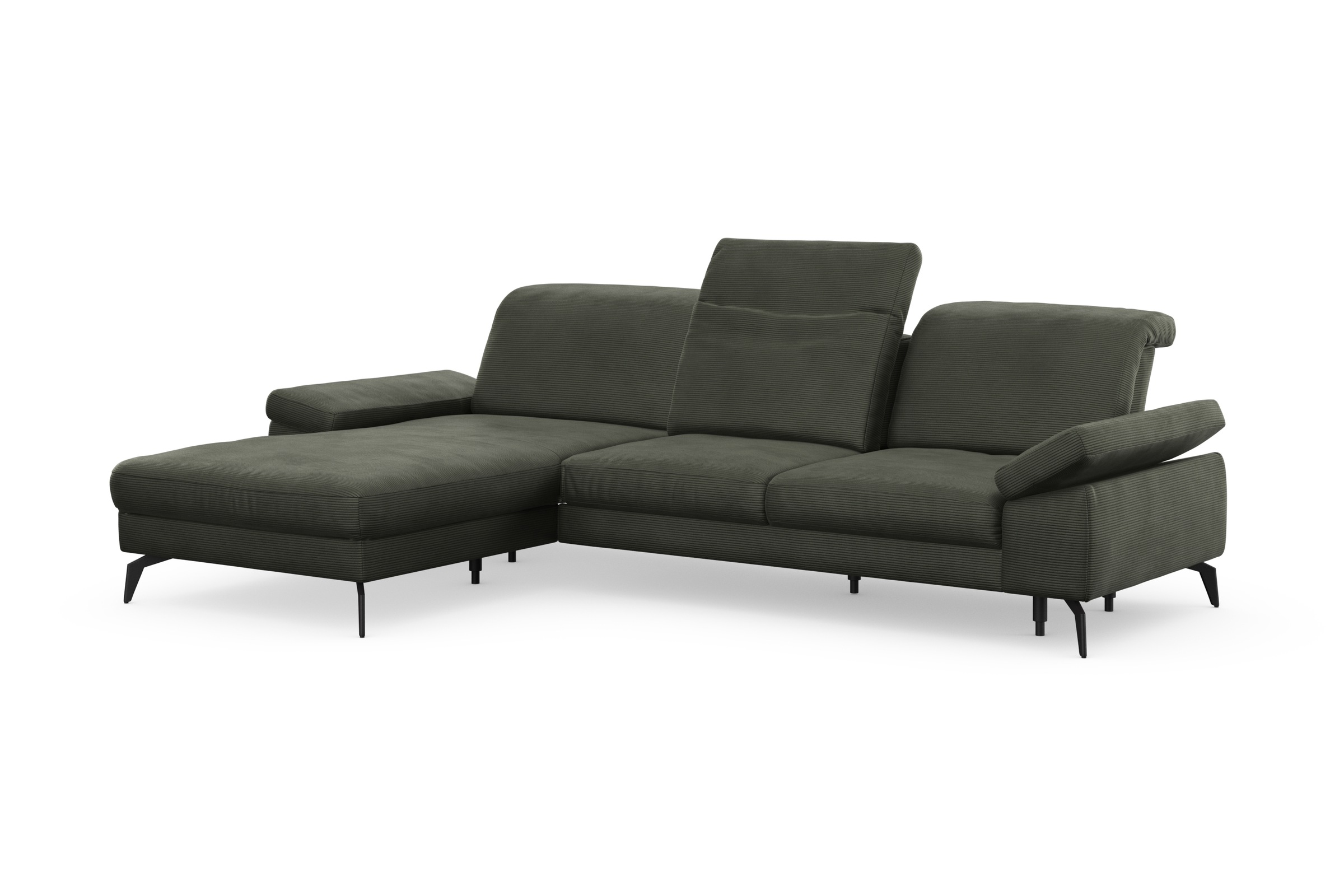 sit&more Ecksofa »Cabana L-Form«, Recamiere, wahlweise mit Sitztiefen-, Armlehnen- und Kopfteilfunktion