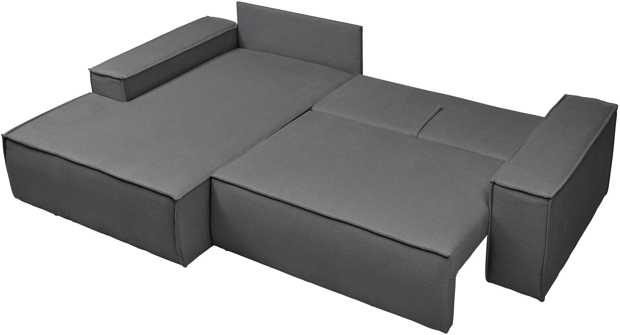 andas Ecksofa »Finnley Schlafsofa 267 cm in Bouclé, Struktur fein u. Cord, L-Form,«, Schlaffunktion m. Bettkasten (136/210 cm), Bouclé, Struktur und Cord