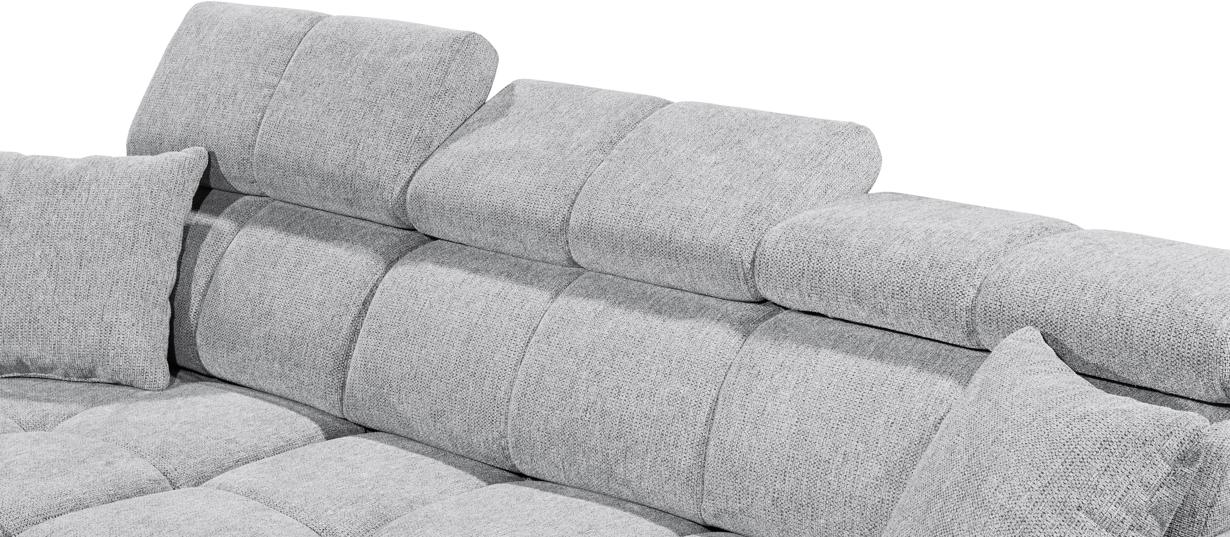 ED EXCITING DESIGN Canapé d'angle »Sydney L-Form mit Bettfunktion, Bettkasten, Kopfteilverstellung« motorischer Sitztiefenverstellung, USB-Port & 2 Zierkissen