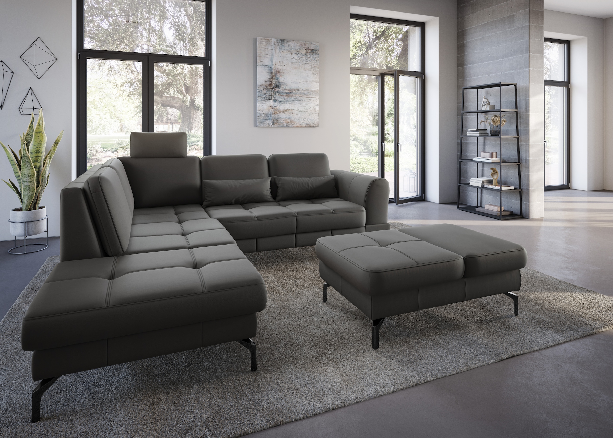 sit&more Hocker »Bendigo«, mit Klappfunktion, Bodenfreiheit 15 cm, wahlweise in 2 Fussfarben