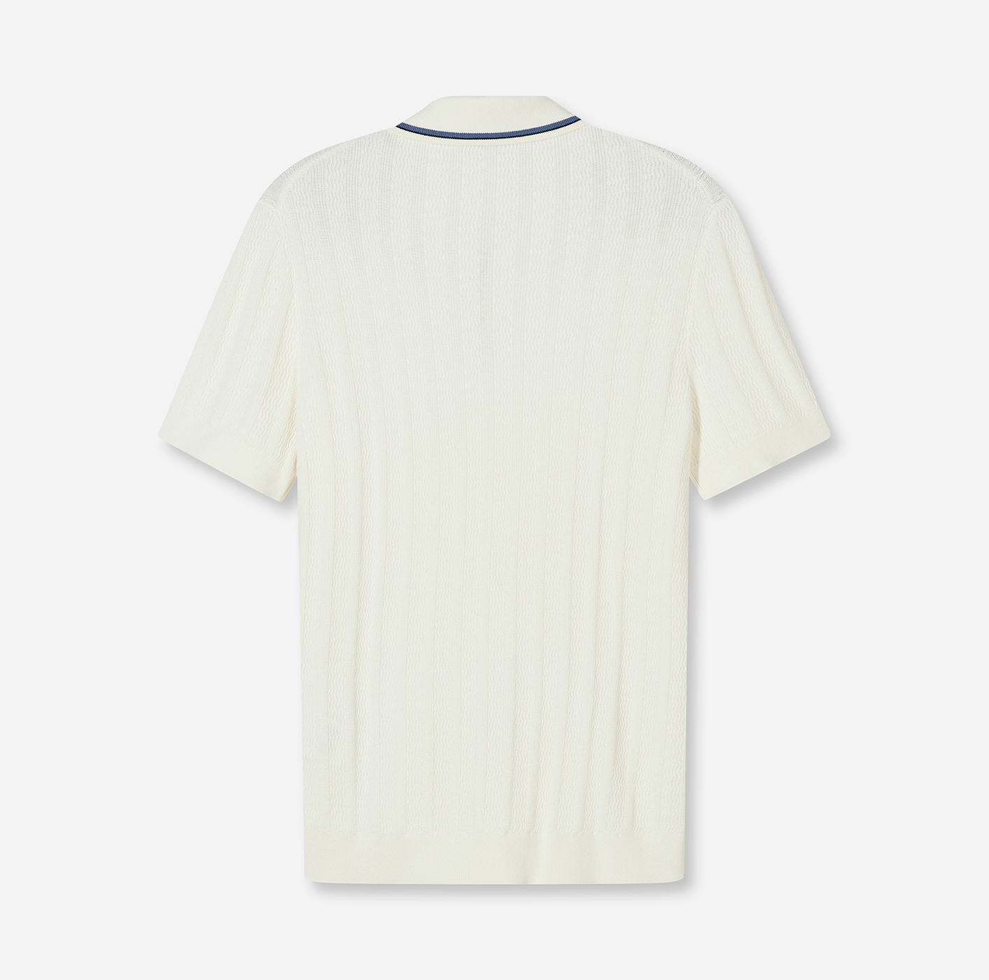 OLYMP T-shirt à manches courtes mit Flecht-Muster und Polokragen, Strick