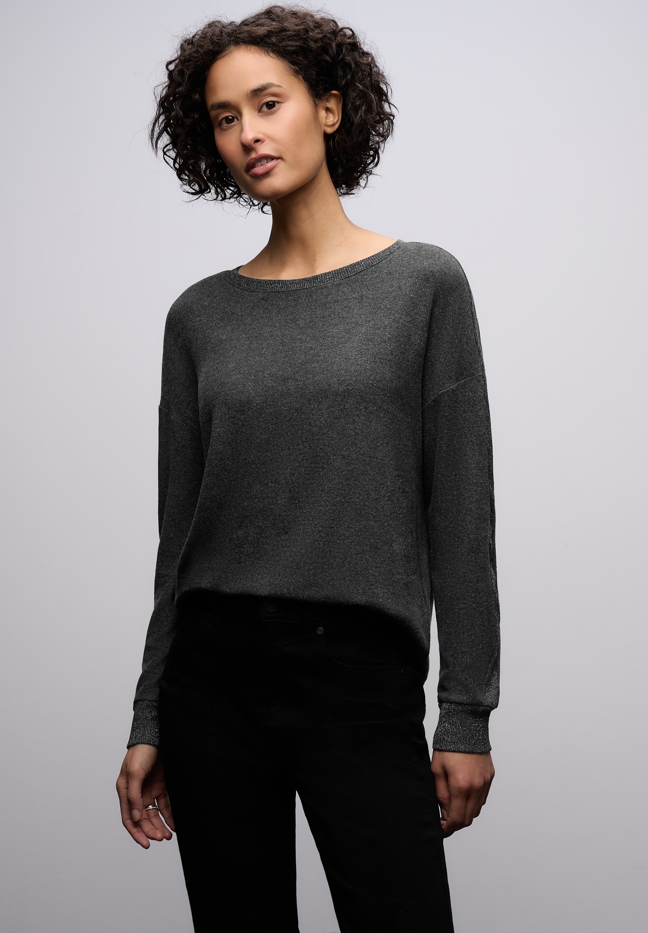 Image of STREET ONE Langarmshirt mit Glitzerdetails