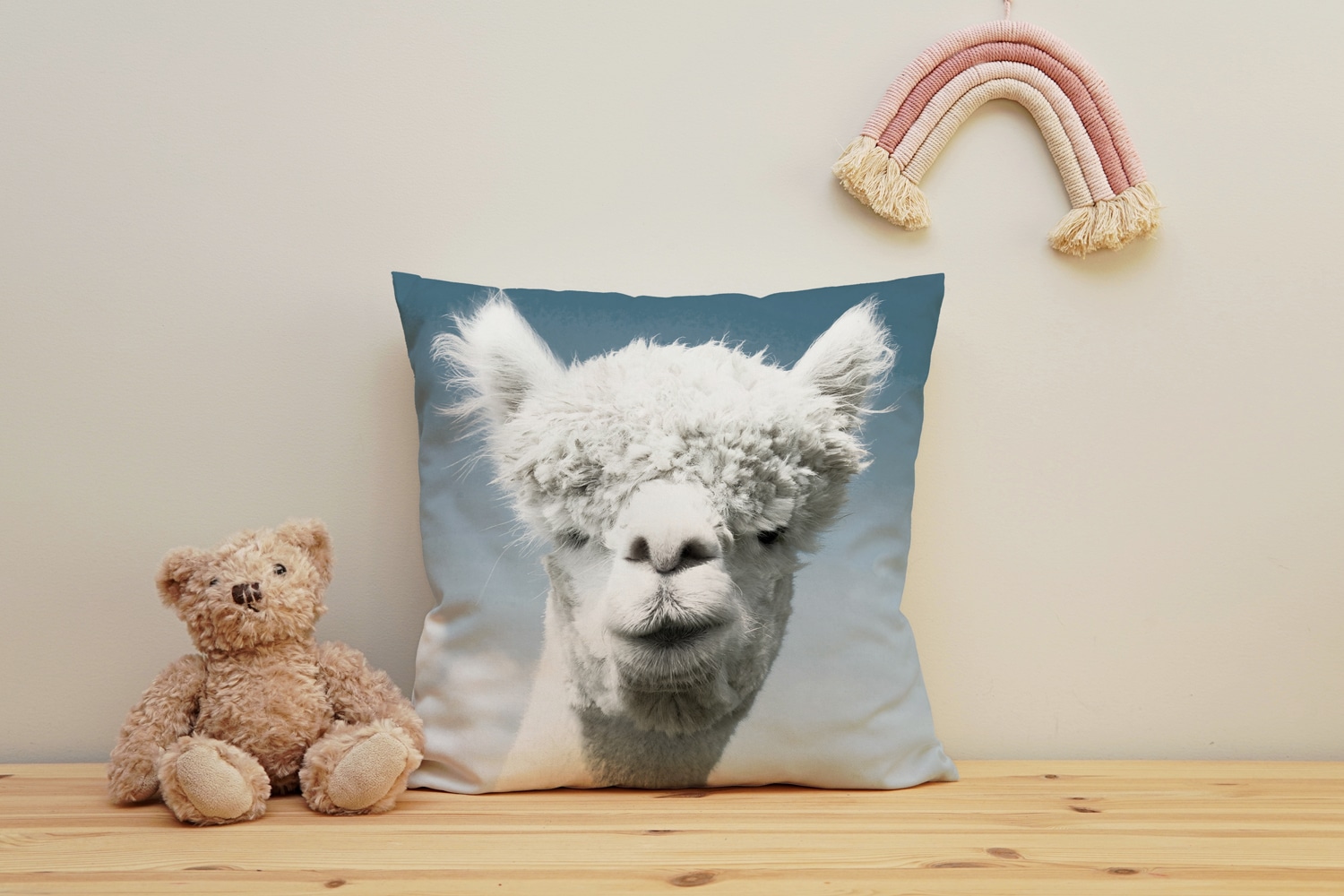 Image of queence Dekokissen "Alpaka" Kissenhülle mit HD Premium Druck, geruchsneutral, 40x40cm
