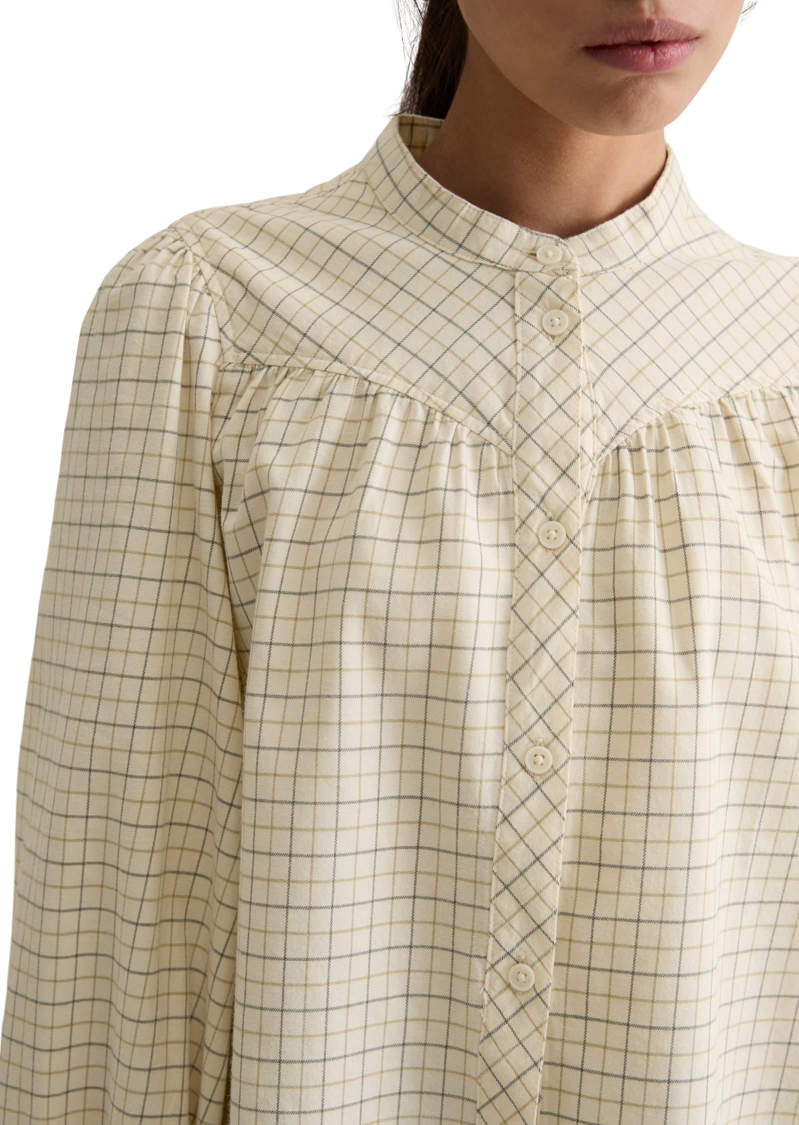 Marc O'Polo DENIM Langarmbluse A-Shape in softer Flanell-Qualität, kariert